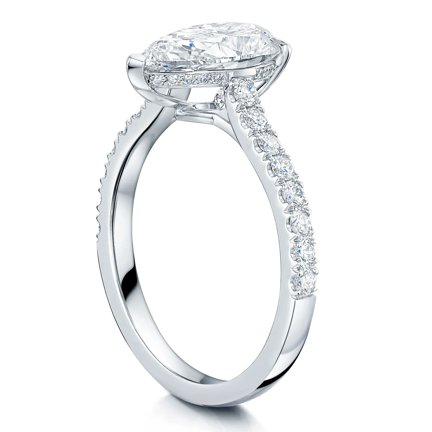 Platinum GIA Certificated Diamond Pear Shape Ring - Image 6