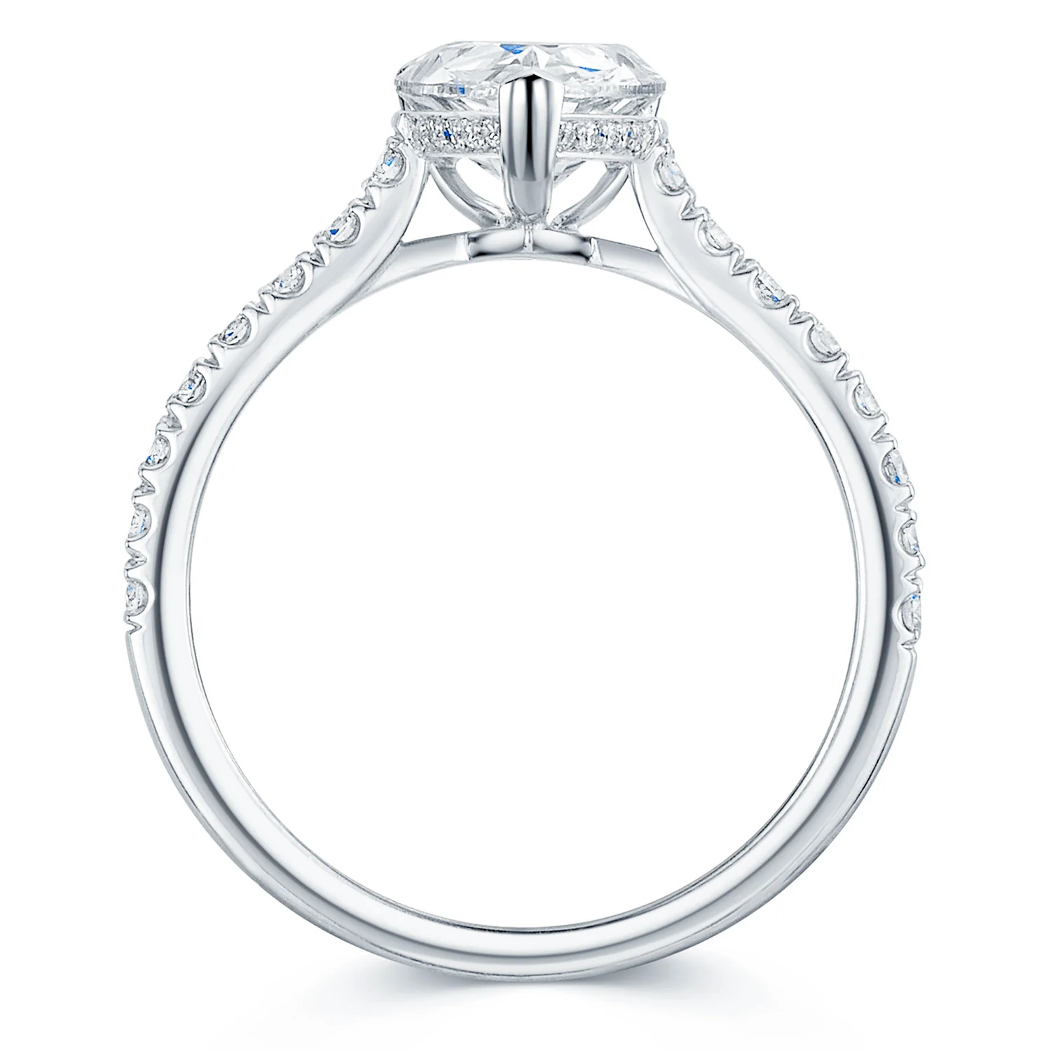 Platinum GIA Certificated Diamond Pear Shape Ring - Image 7