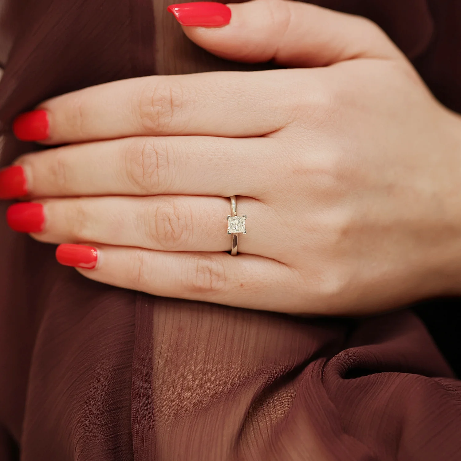 Platinum GIA Certificated Princess Cut Diamond Ring With A Four Claw Setting - Image 2
