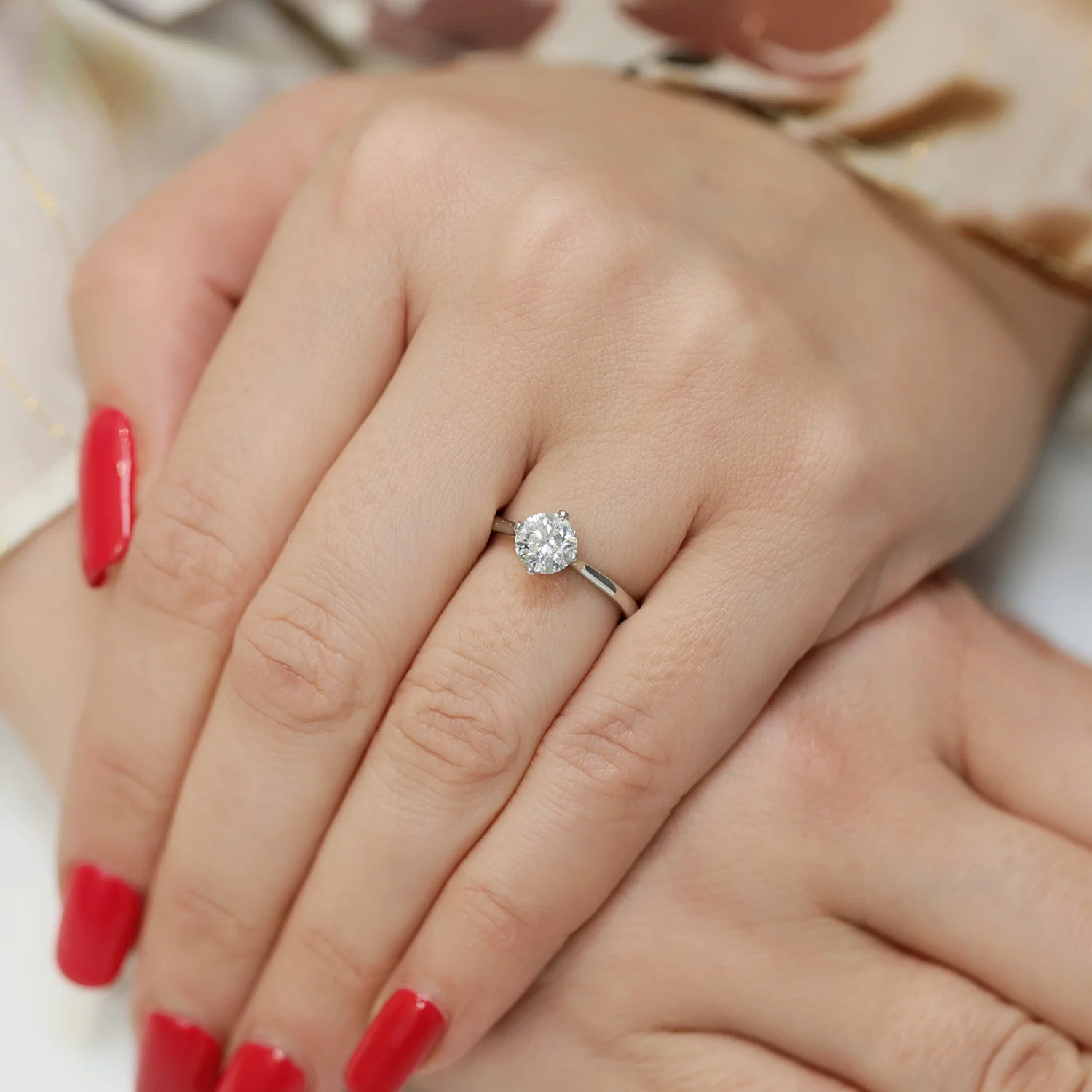 GIA Certificated Platinum & Round Brilliant Cut Diamond Solitaire Ring - Image 3