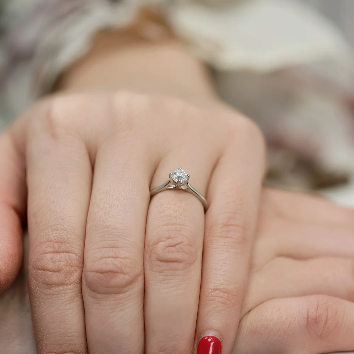 Platinum GIA Certificated Round Brilliant Cut Diamond Solitaire Ring - Image 3