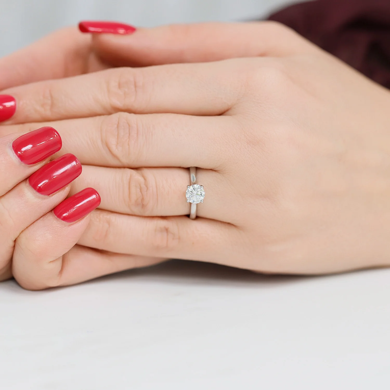 Platinum GIA Certificated Round Brilliant Cut Single Stone Ring - Image 2