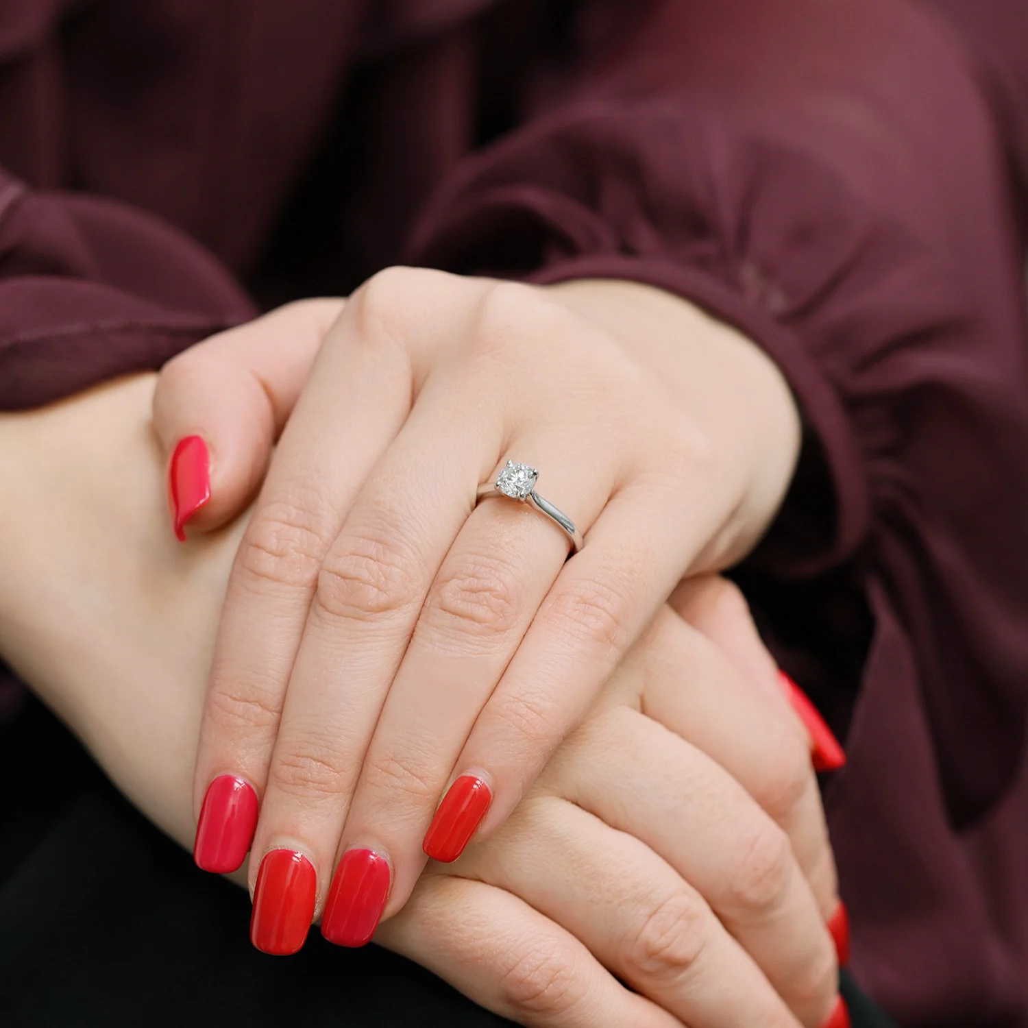 Platinum GIA Certificated Round Brilliant Cut Single Stone Ring - Image 3