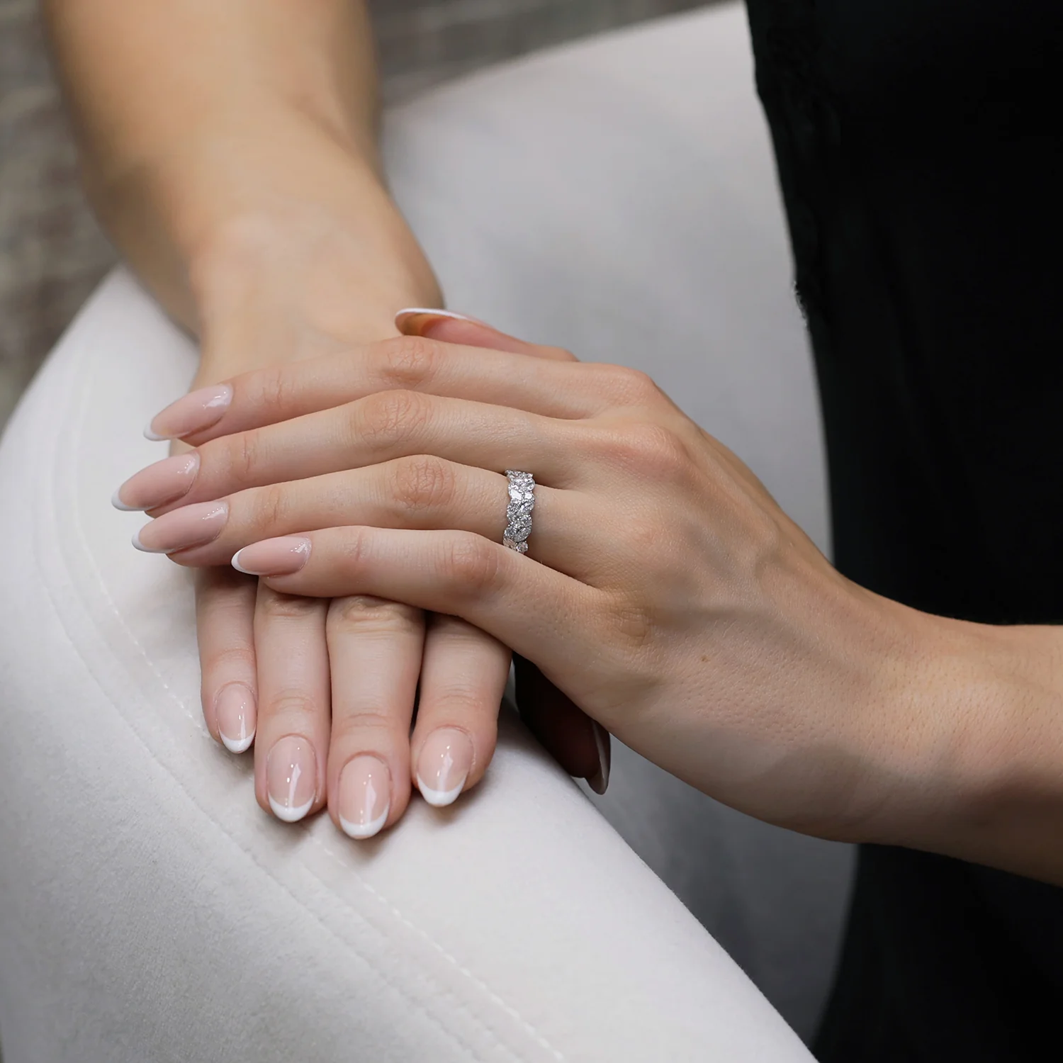 Platinum Marquise And Round Brilliant Cut Diamond Fancy Dress Ring - Image 3