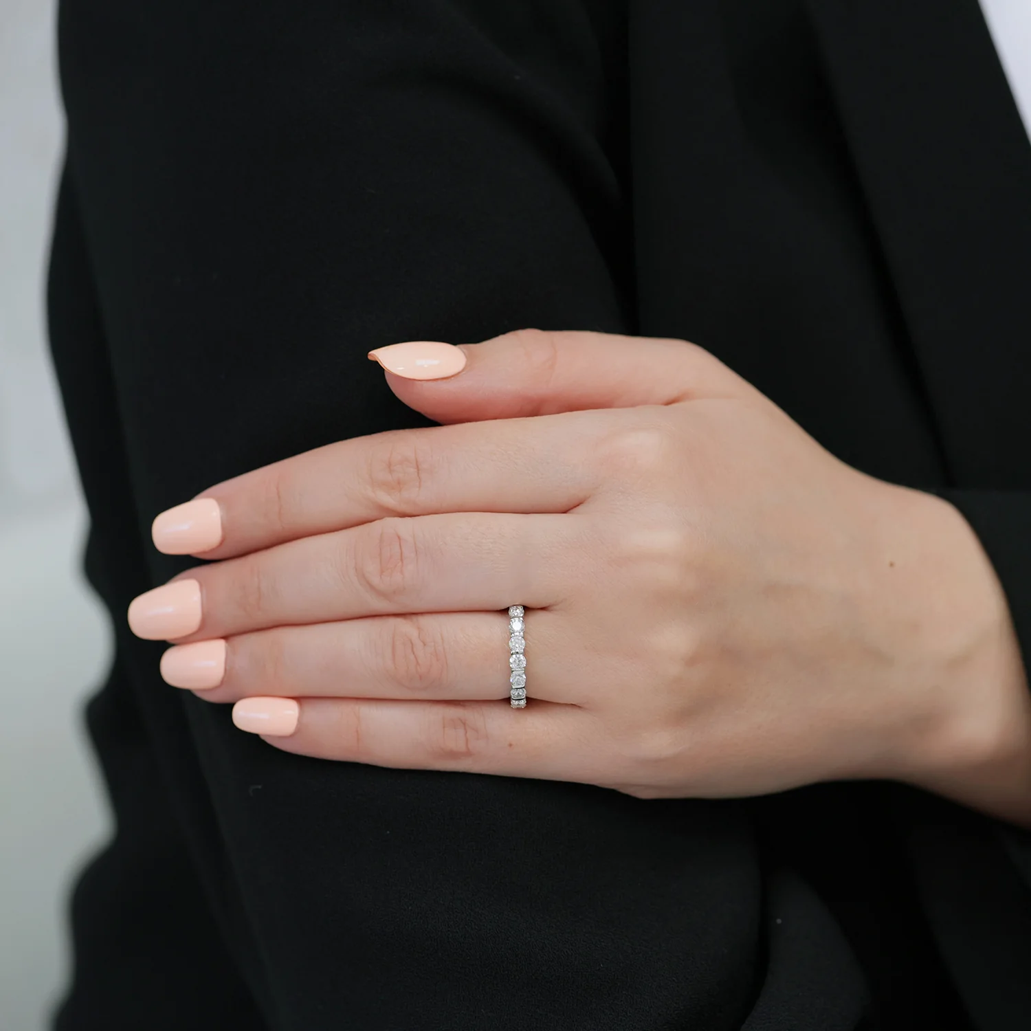 Platinum Set Brilliant Cut Diamond Full Eternity Ring - Image 2