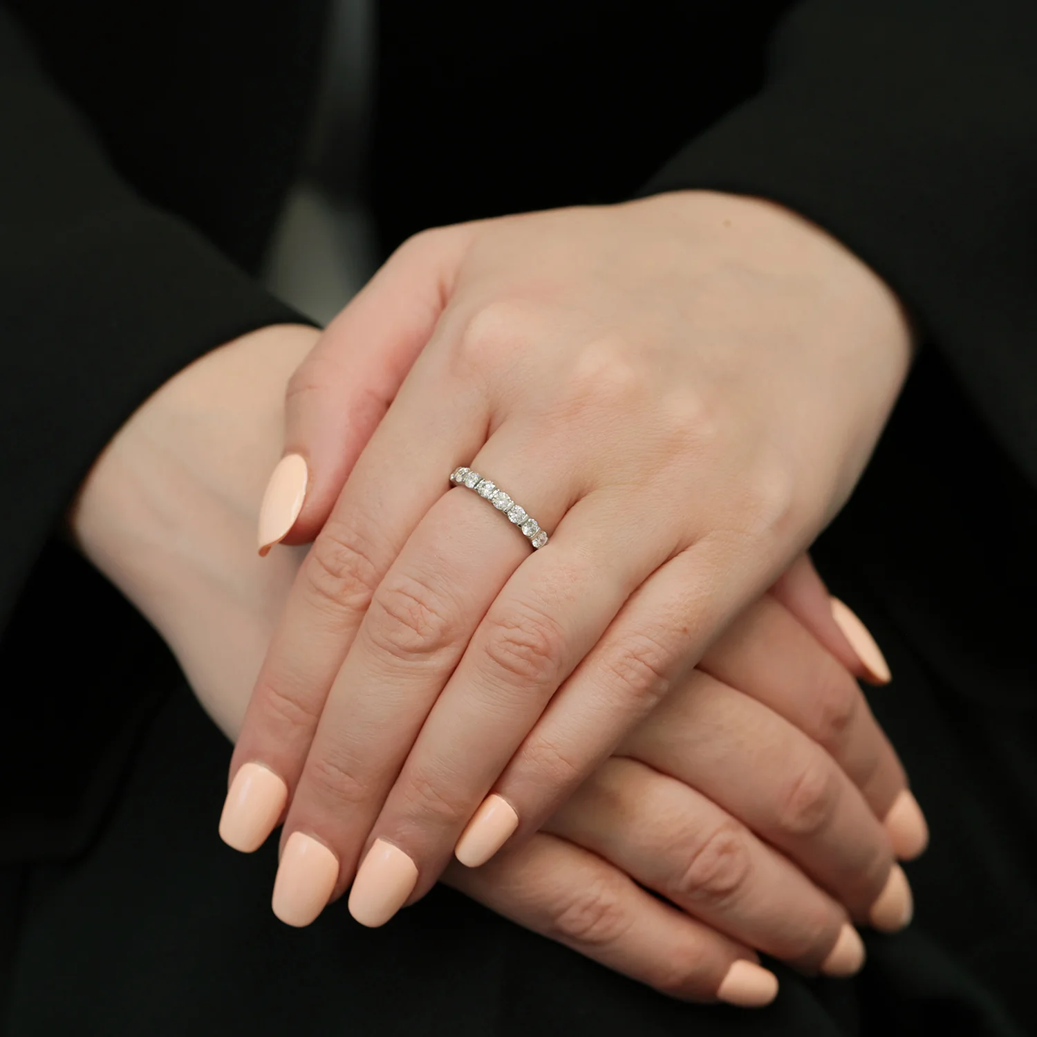 Platinum Set Brilliant Cut Diamond Full Eternity Ring - Image 3