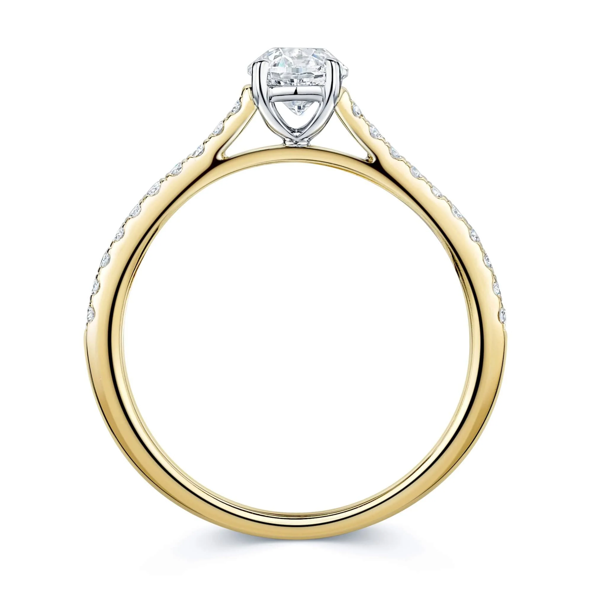 Simply Solitaire Collection 18ct Yellow Gold & Diamond Solitaire Engagement Ring With Diamond Shoulders GIA Certified 0.50 Carat - Image 4