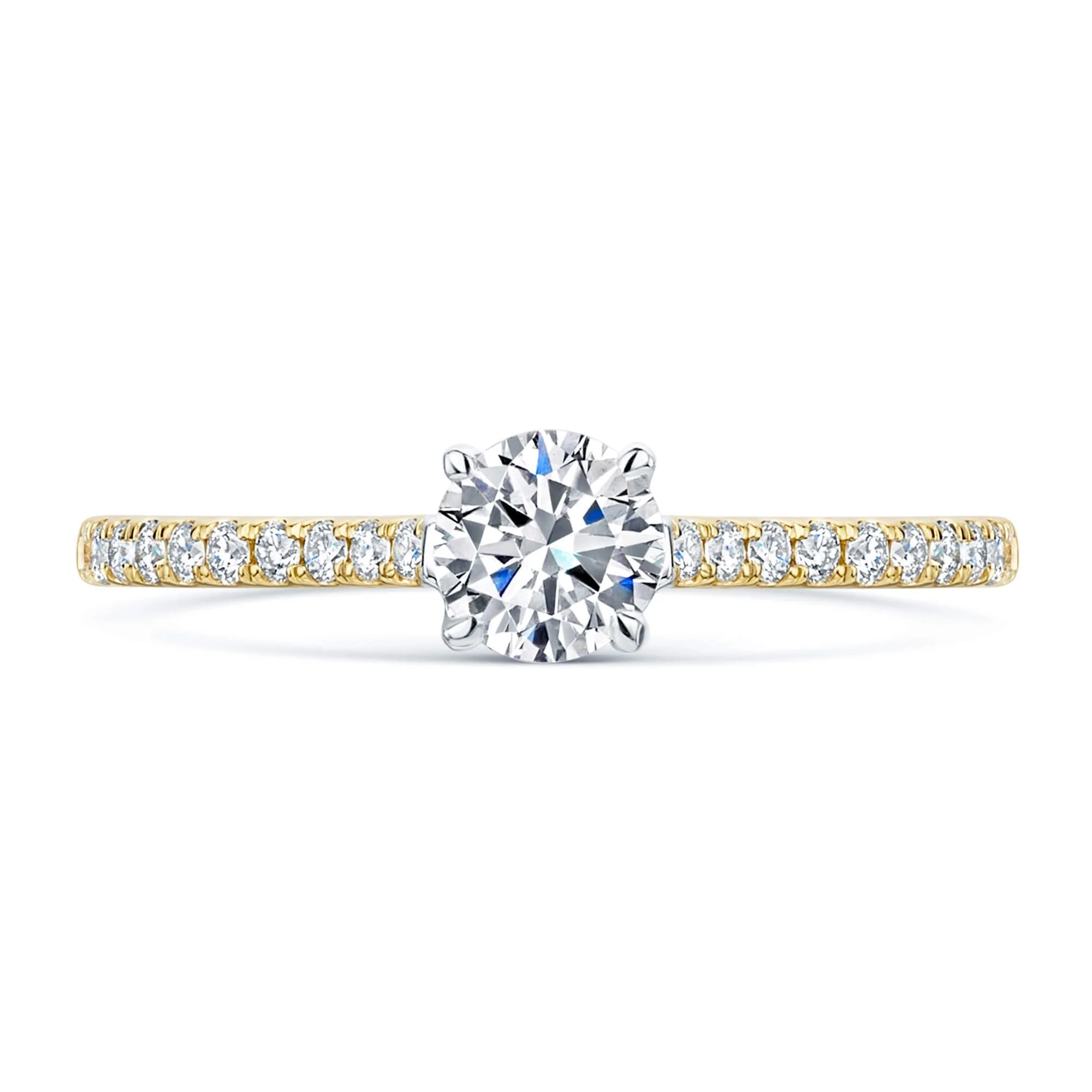 Simply Solitaire Collection 18ct Yellow Gold & Diamond Solitaire Engagement Ring With Diamond Shoulders GIA Certified 0.50 Carat - Image 5