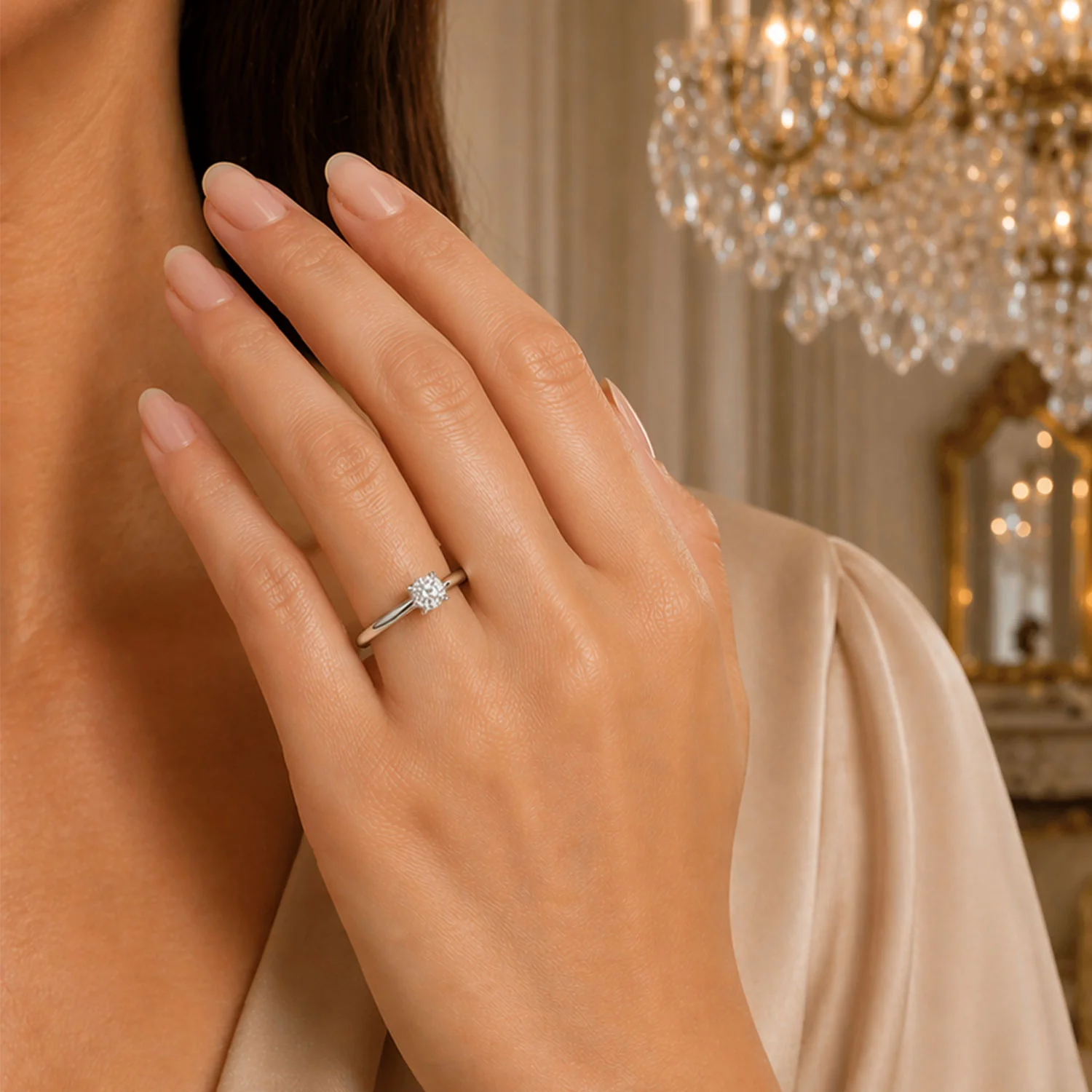 Simply Solitaire Collection Platinum Set & Diamond Solitaire Engagement Ring GIA Certified 0.50 Carat - Image 2