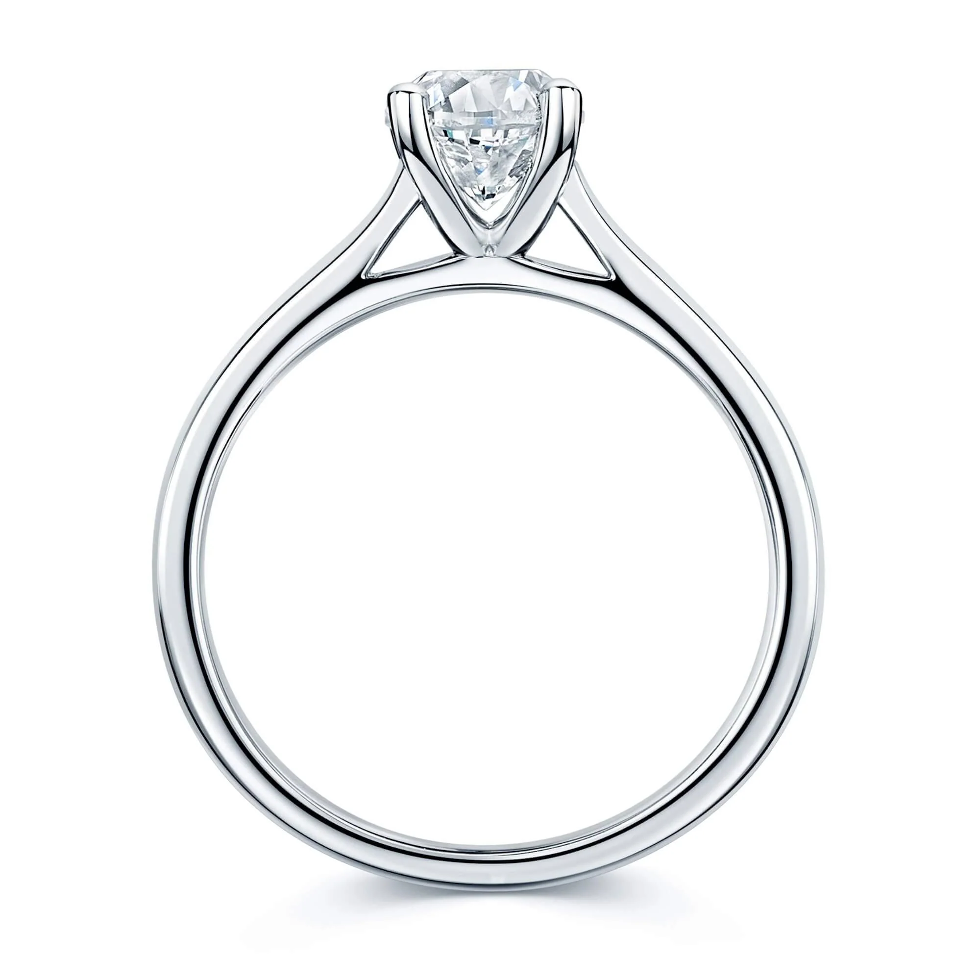 Simply Solitaire Collection Platinum Set and Diamond Solitaire Engagement Ring GIA Certified 1.00 Carat - Image 4