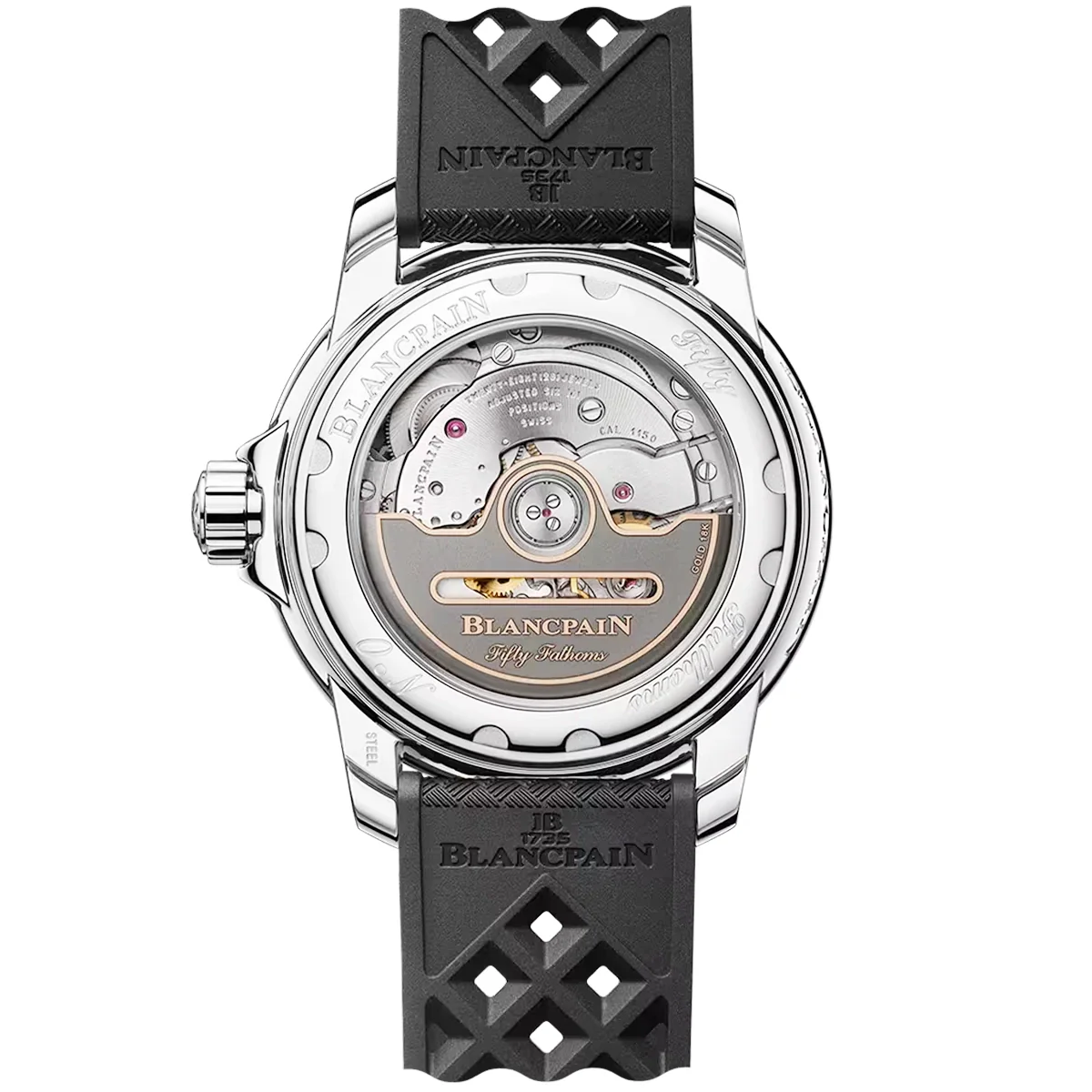 Fifty Fathoms Automatique 38.2mm Black Dial Rubber Strap Watch - Image 2