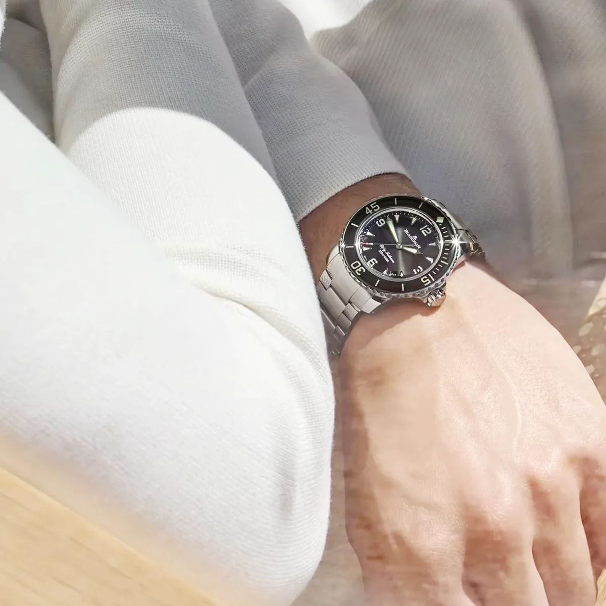 Fifty Fathoms Automatique 42.3mm Black Dial Bracelet Watch - Image 2