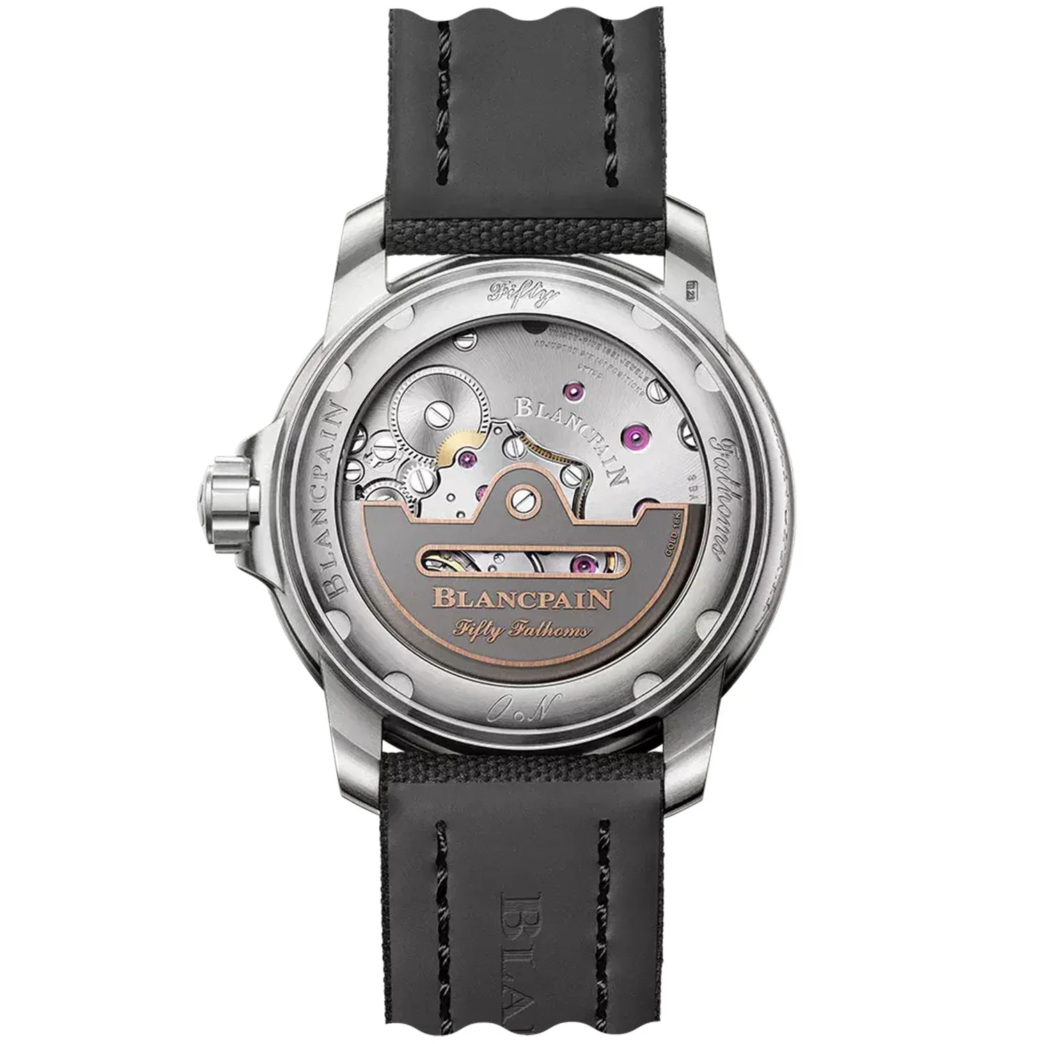 Fifty Fathoms 42.3mm Automatique Black Dial & Canvas Strap Watch - Image 3