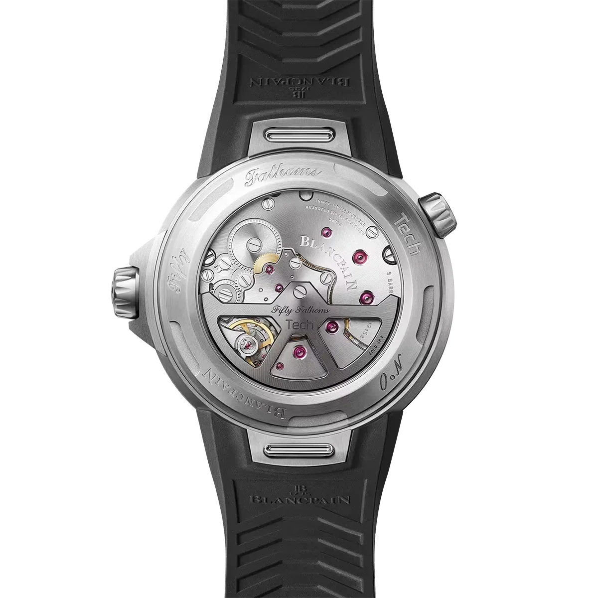 Fifty Fathoms Tech 45mm Titanium Absolute Black Dial Rubber Strap Watch - Image 3