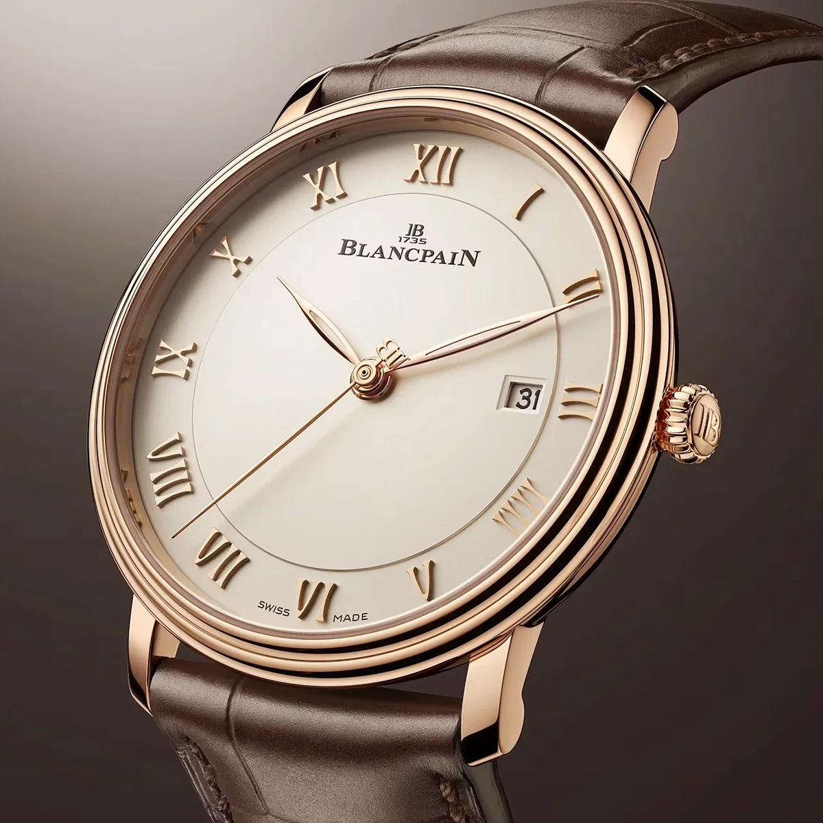 Villeret Ultraplate 40mm 18ct Rose Gold White Roman Dial Watch - Image 2