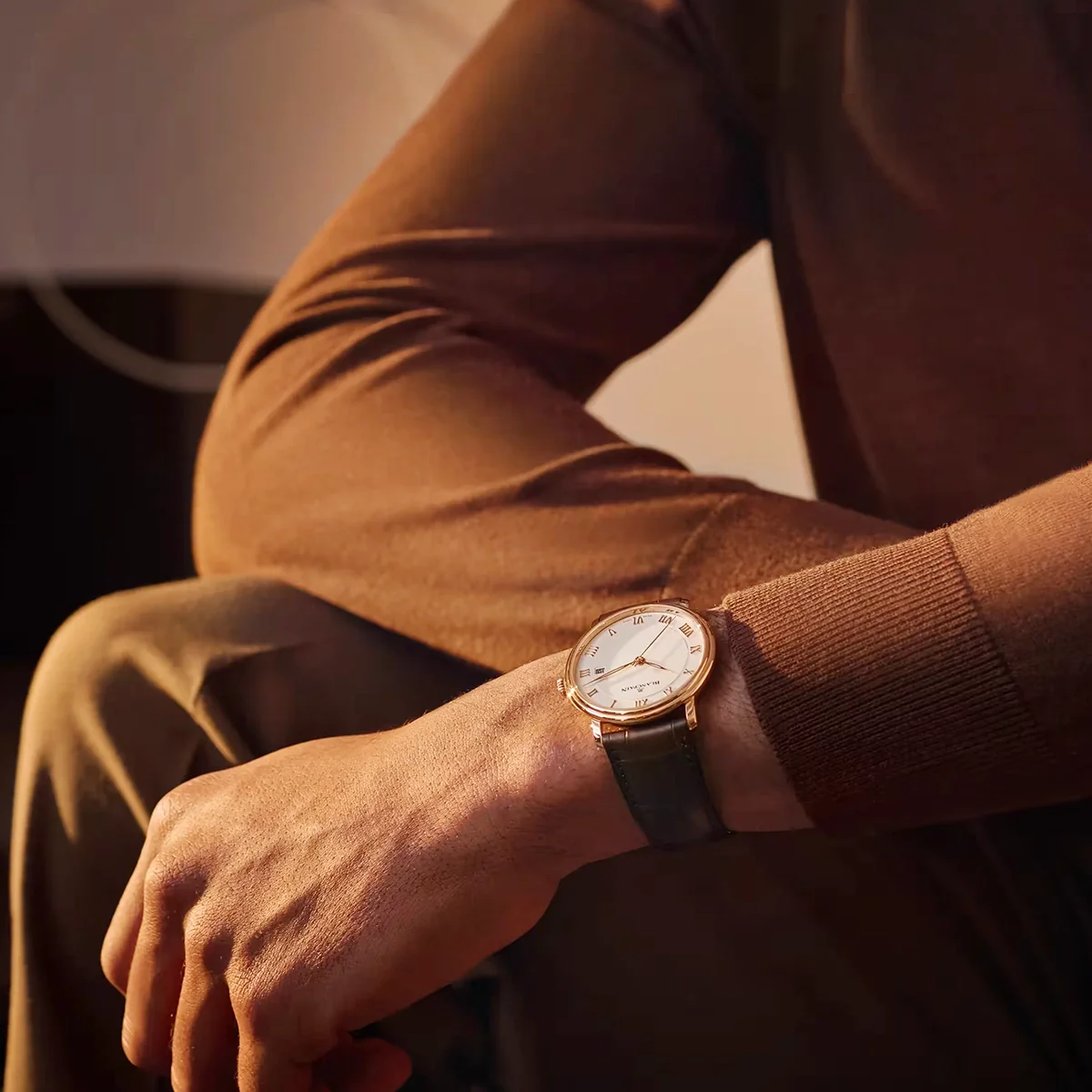 Villeret Ultraplate 40mm 18ct Rose Gold White Roman Dial Watch - Image 3