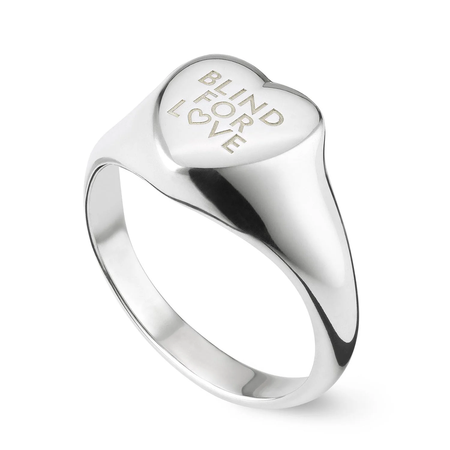 Blind For love Sterling Silver Heart Ring - Image 2