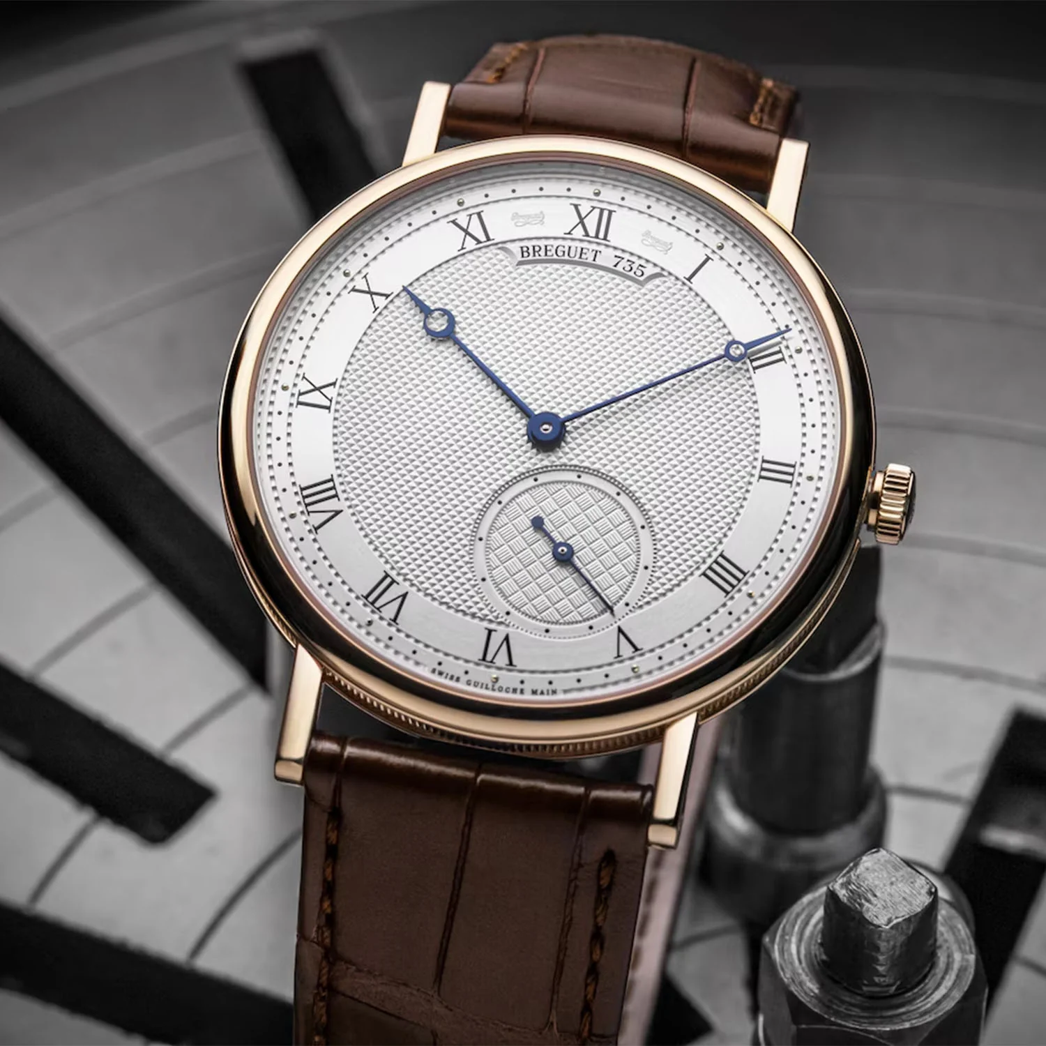 Classique 7147 40mm 18ct Rose Gold Automatic Strap Watch - Image 5