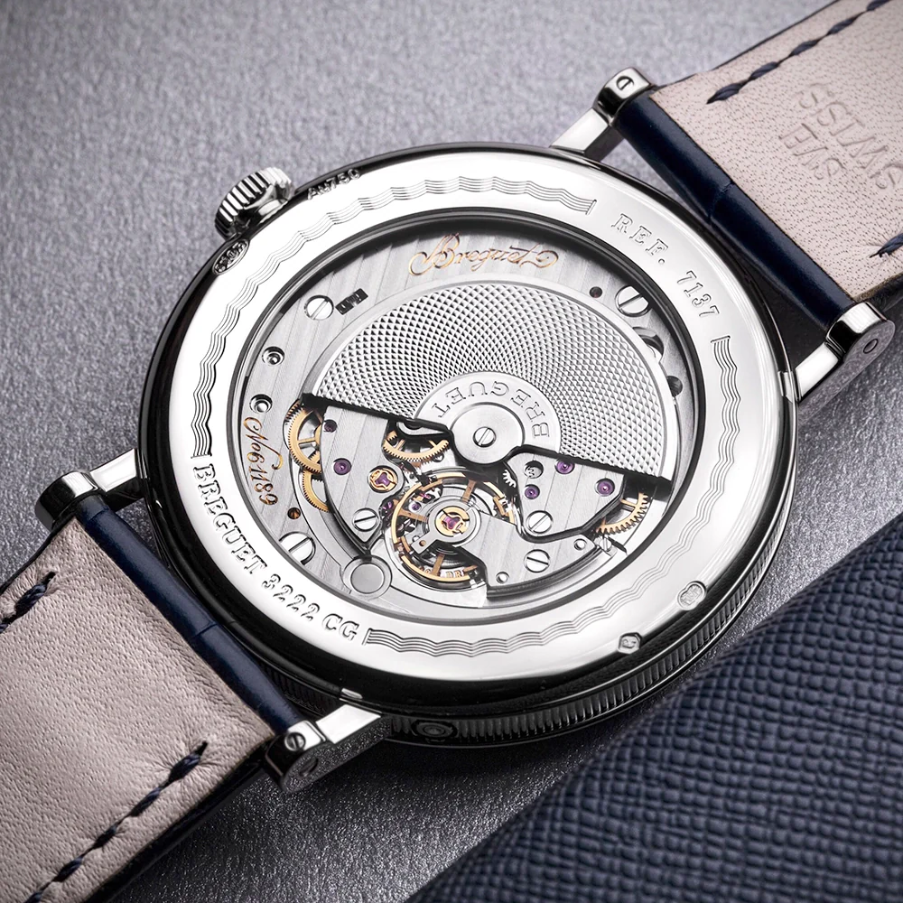 Classique Phase de Lune 7137 18ct White Gold Blue Guilloche Dial Watch - Image 3