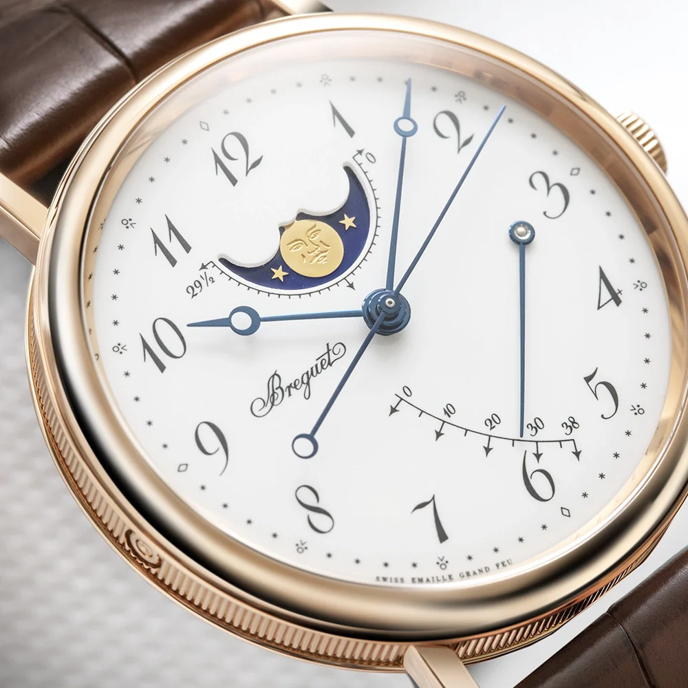 Classique Phase de Lune 7787 18ct Rose Gold White Enamel Dial Watch - Image 3