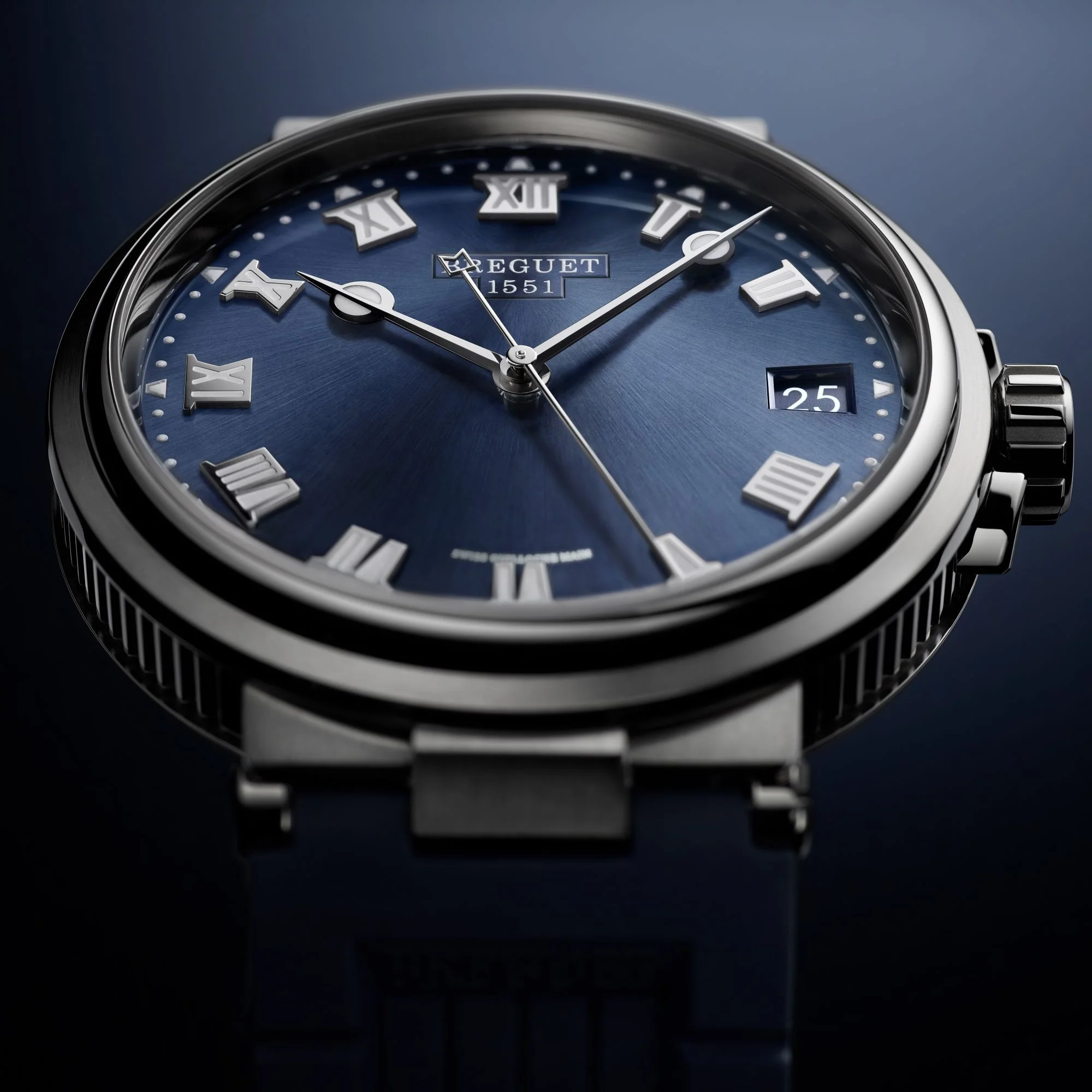 Marine 40mm Blue Dial Automatic Rubber Strap Watch - Image 2