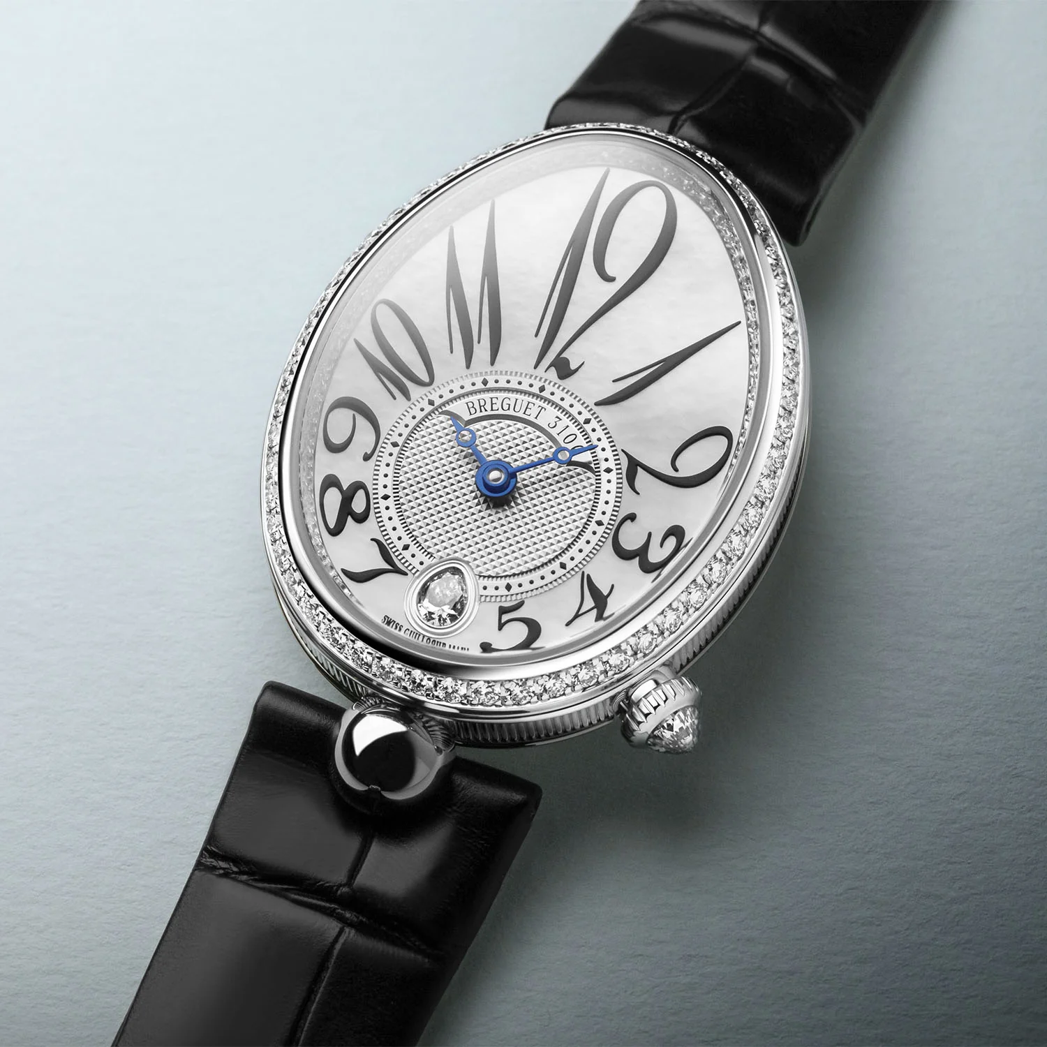 Reine de Naples 18ct White Gold & Mother of Pearl Strap Watch - Image 3