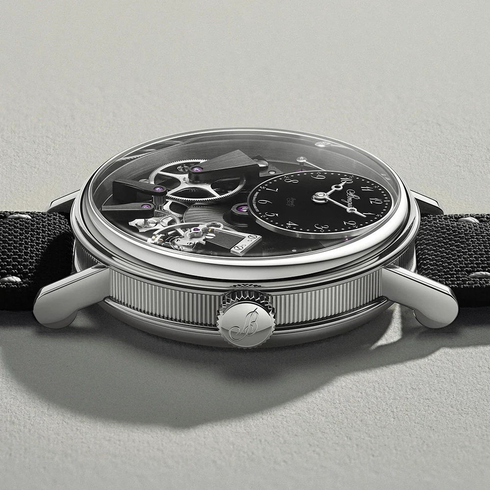 Tradition 7037 18ct White Gold Black Skeleton Dial Automatic Watch - Image 3