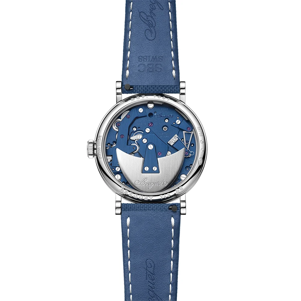 Tradition 7037 18ct White Gold Blue Skeleton Dial Automatic Watch - Image 3