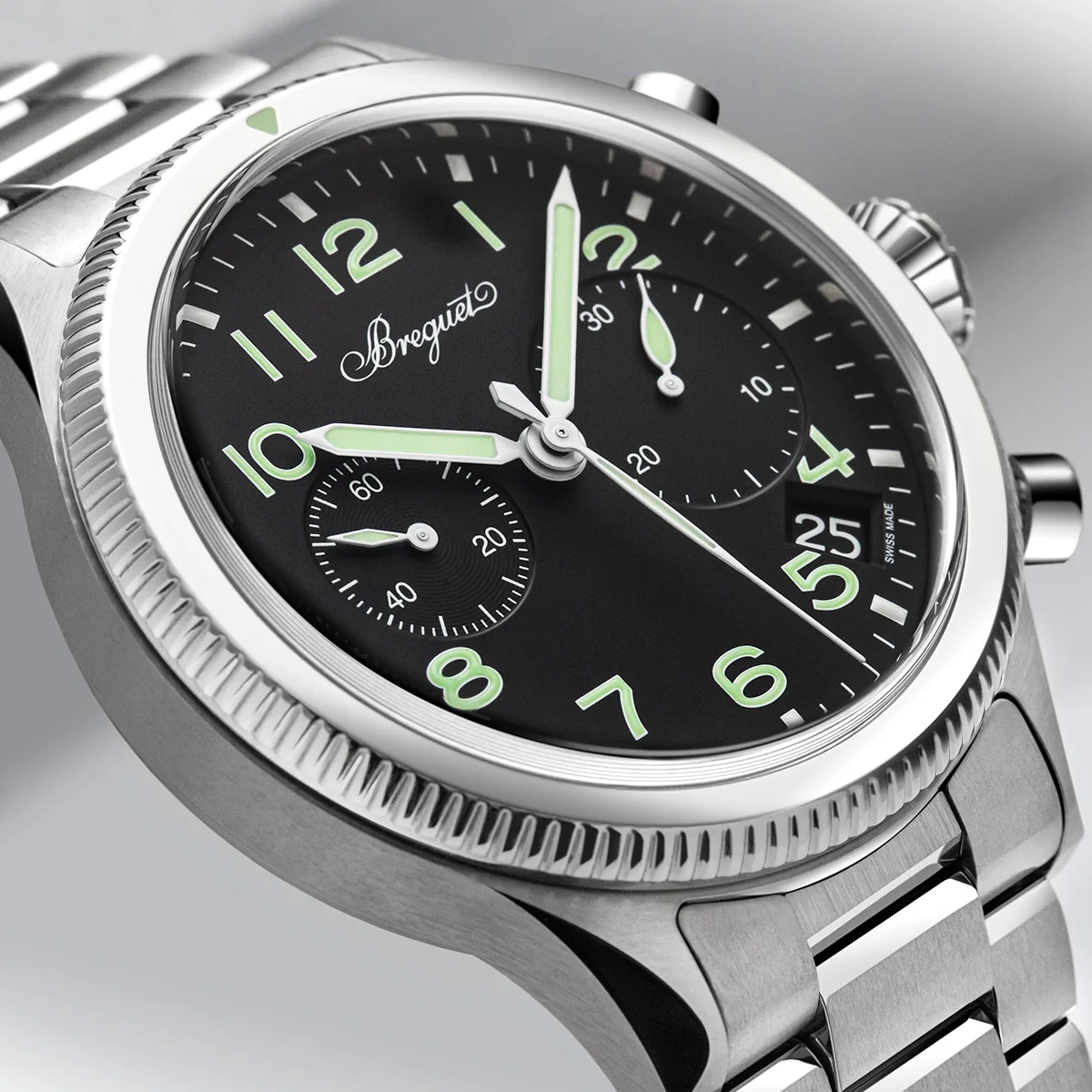 Type 20 Chronographe 2057 42mm Black Dial Mens Bracelet Watch - Image 4