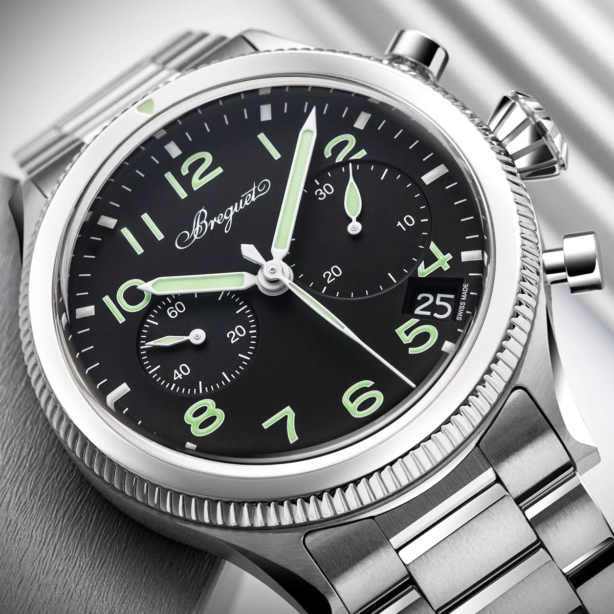 Type 20 Chronographe 2057 42mm Black Dial Mens Bracelet Watch - Image 5