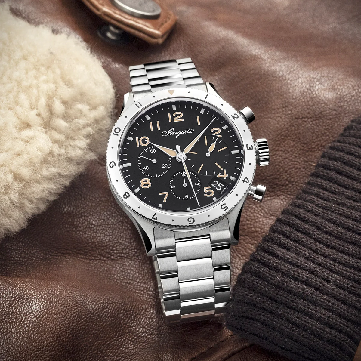 Type XX Chronographe 2067 42mm Black Dial Mens Bracelet Watch - Image 6