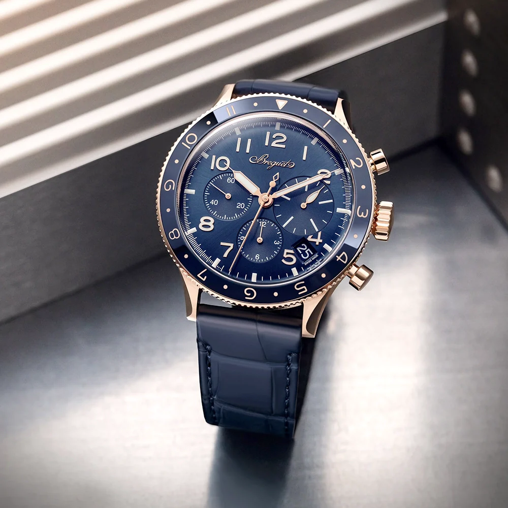 Type XX Chronographe 2067 18ct Rose Gold Blue Dial Mens Watch - Image 3