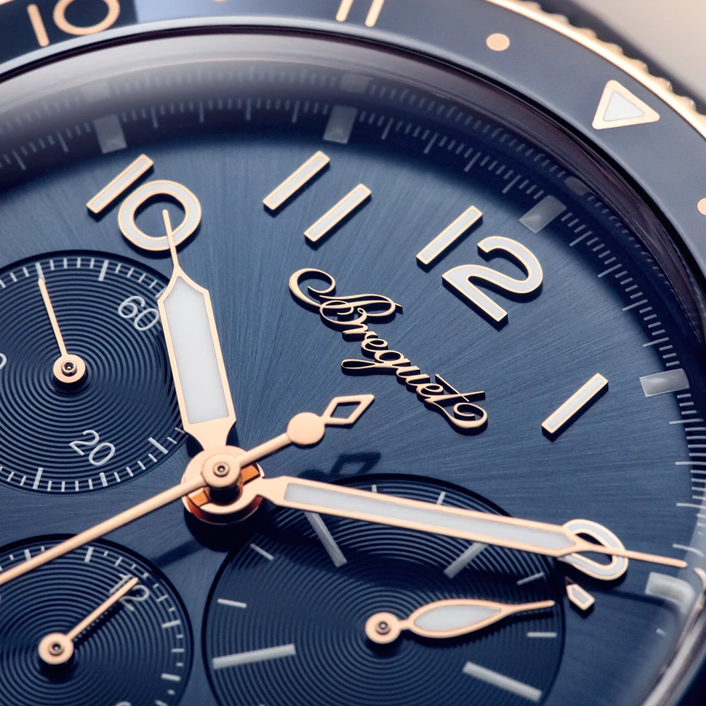 Type XX Chronographe 2067 18ct Rose Gold Blue Dial Mens Watch - Image 4
