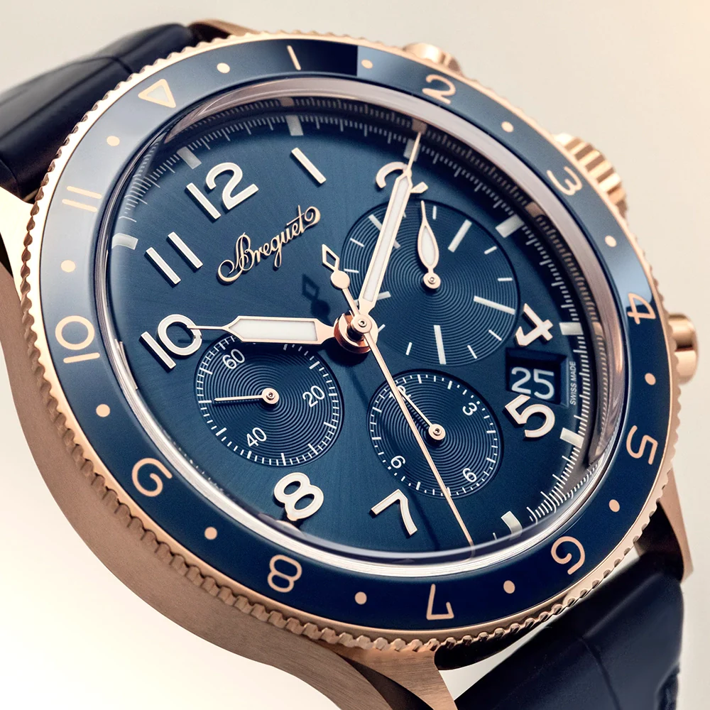 Type XX Chronographe 2067 18ct Rose Gold Blue Dial Mens Watch - Image 5