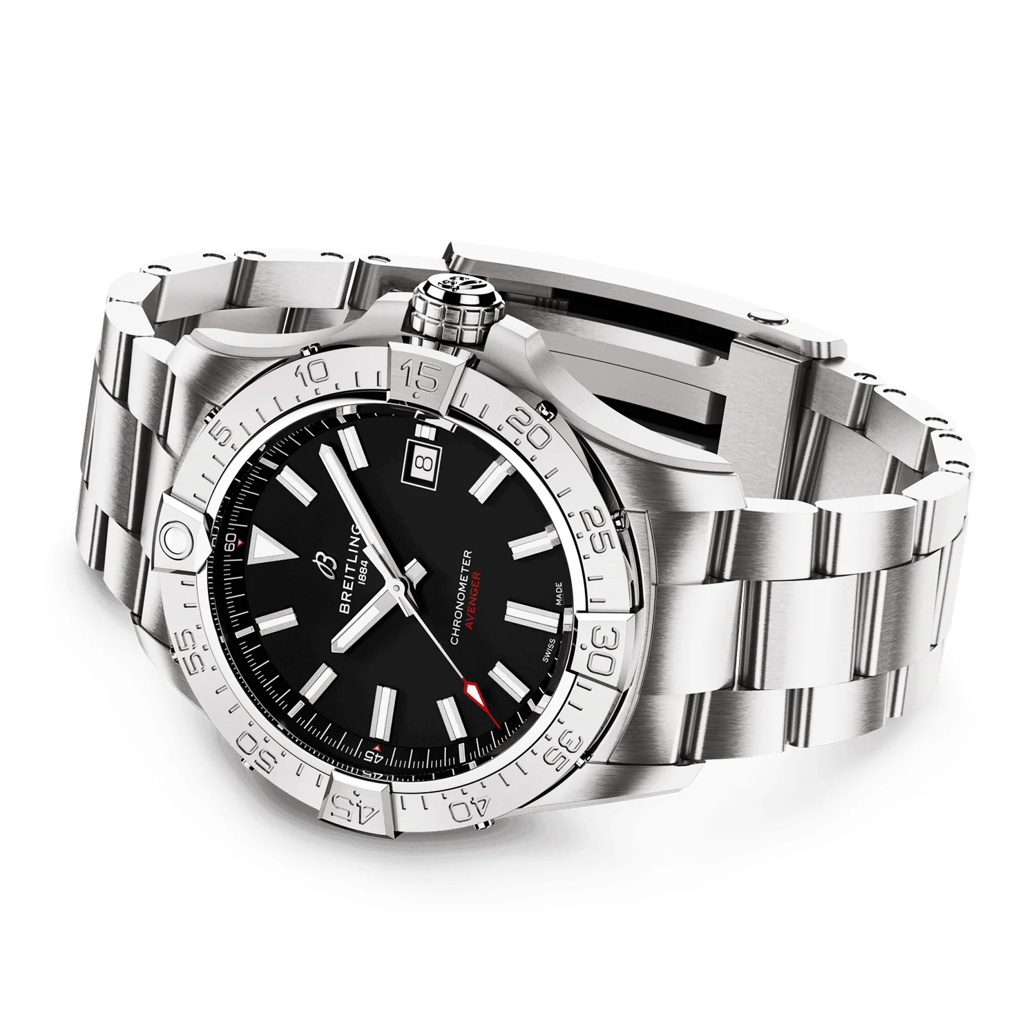 Avenger 42mm Black Dial Automatic Bracelet Watch - Image 3