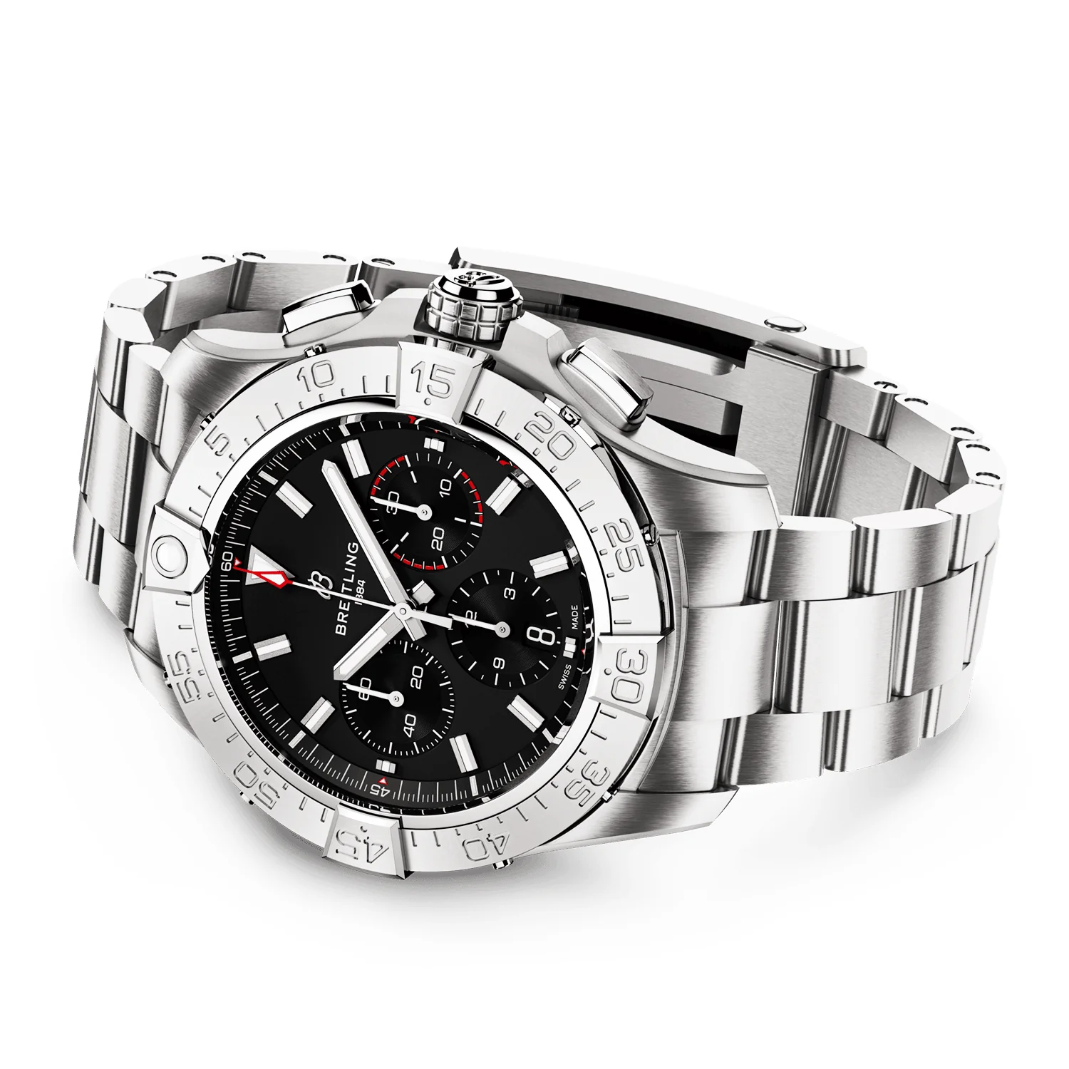 Avenger 44mm Black Dial Automatic Chronograph Bracelet Watch - Image 3