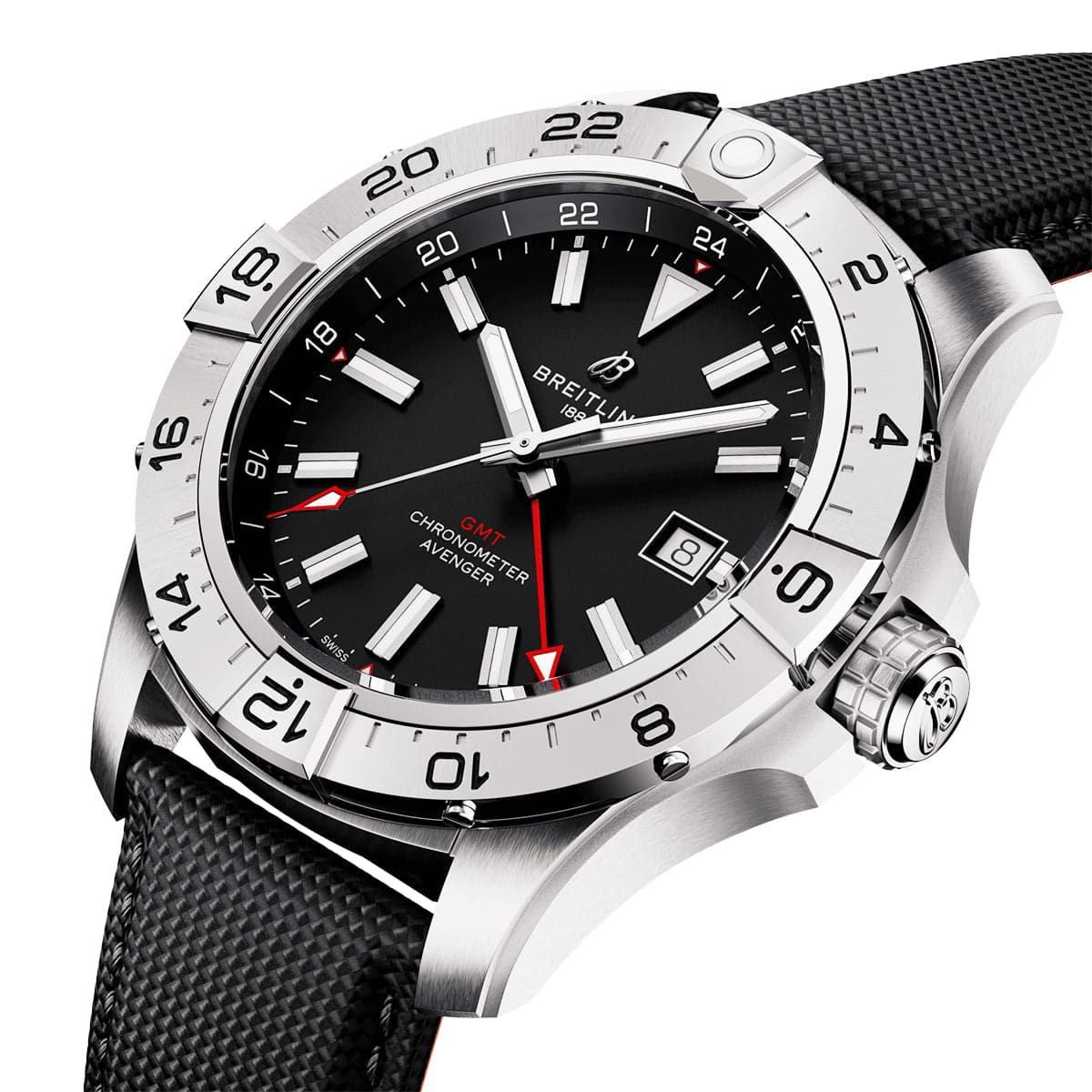 Avenger GMT 44mm Black Dial Automatic Strap Watch - Image 2