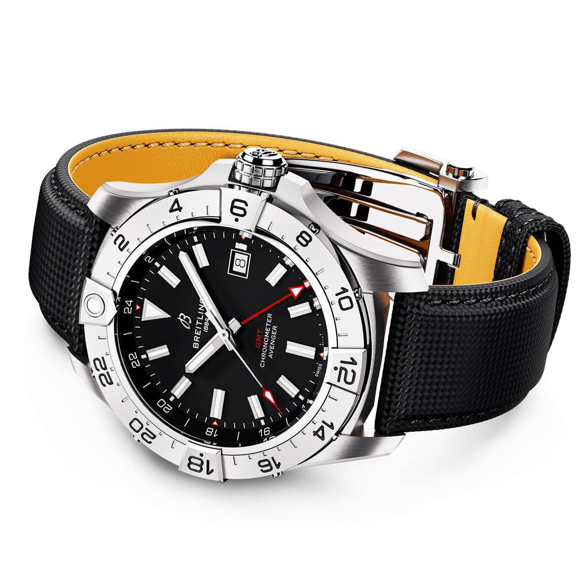 Avenger GMT 44mm Black Dial Automatic Strap Watch - Image 3