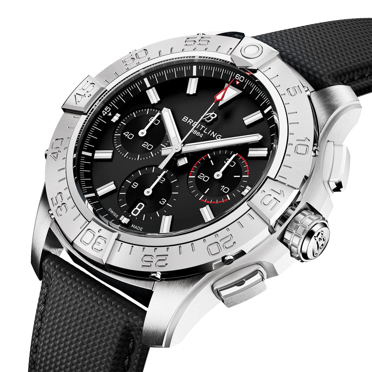 Avenger 44mm Black Dial Automatic Chronograph Strap Watch - Image 2