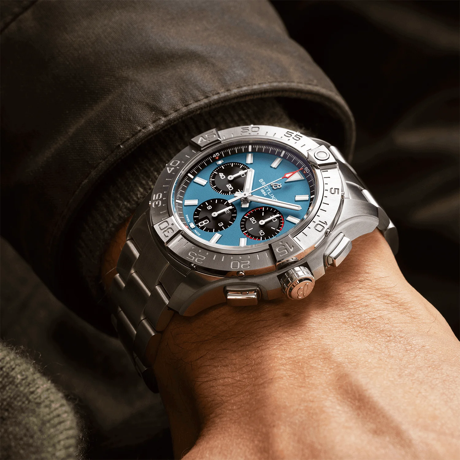 Avenger 44mm Blue Dial Automatic Chronograph Bracelet Watch - Image 5