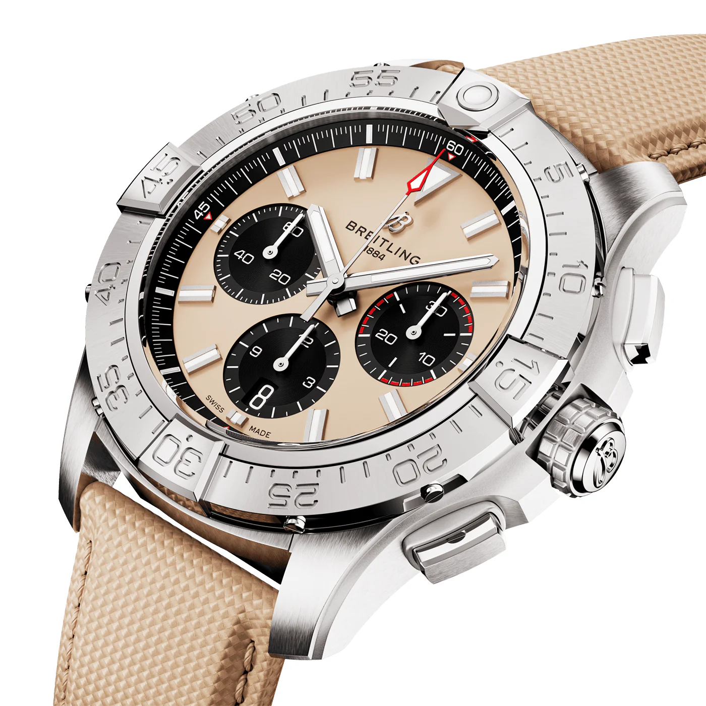 Avenger 44mm Sand Dial Automatic Chronograph Strap Watch - Image 2
