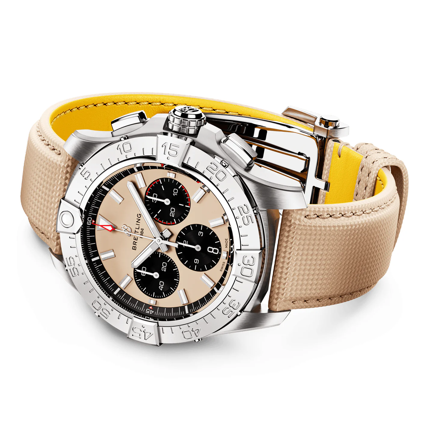 Avenger 44mm Sand Dial Automatic Chronograph Strap Watch - Image 3