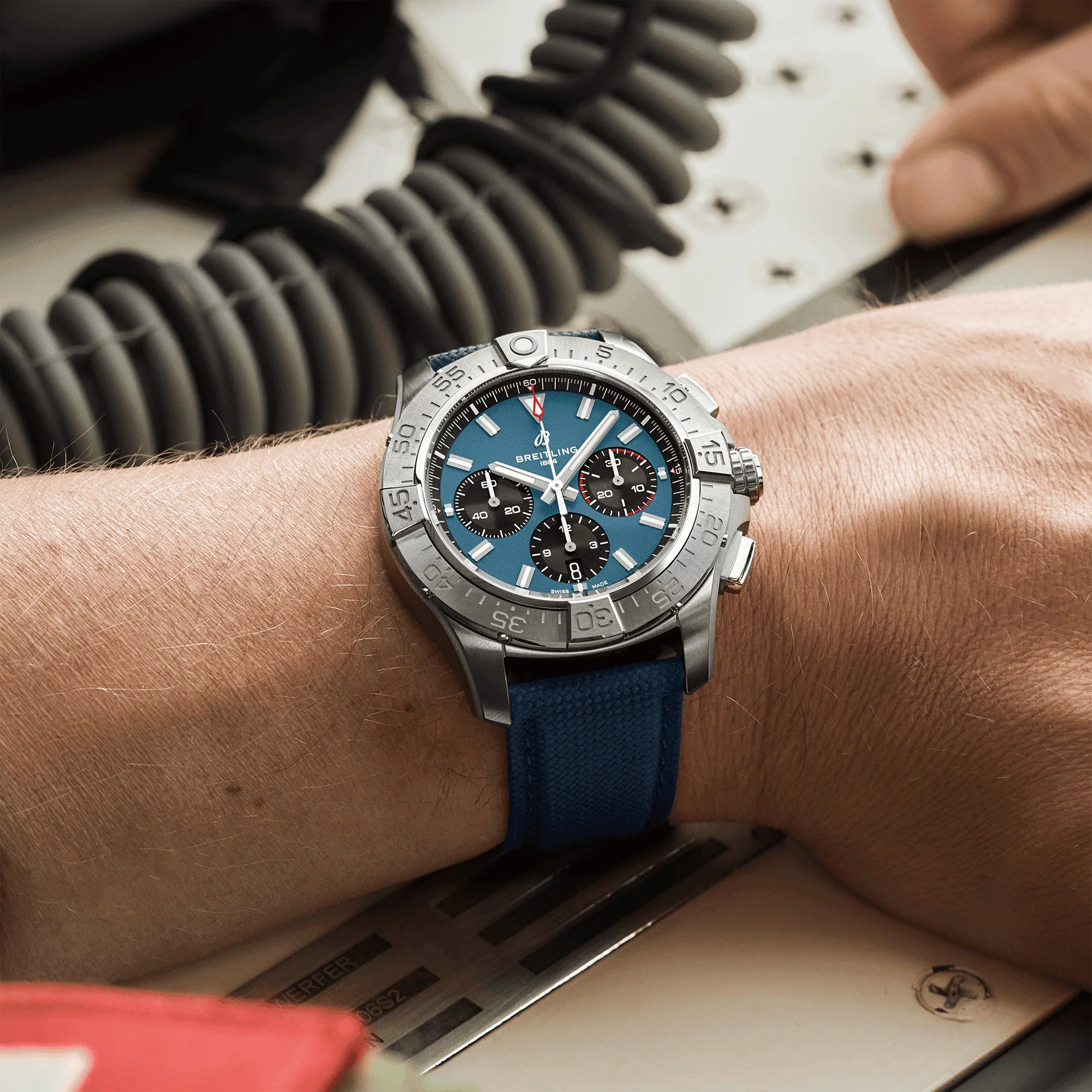 Avenger 44mm Blue Dial Automatic Chronograph Strap Watch - Image 4