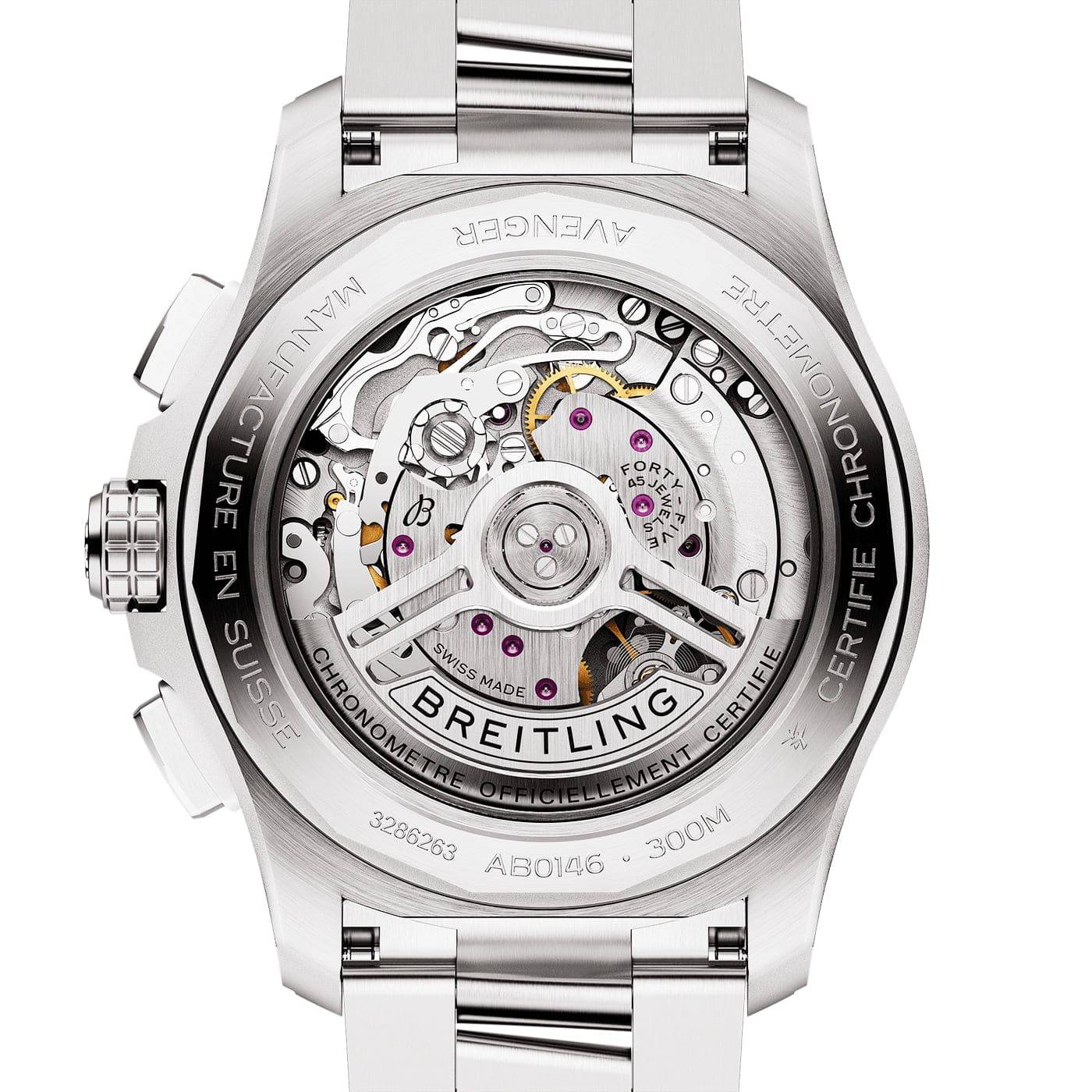 Avenger Chronograph 42mm Black Dial Automatic Bracelet Watch - Image 3