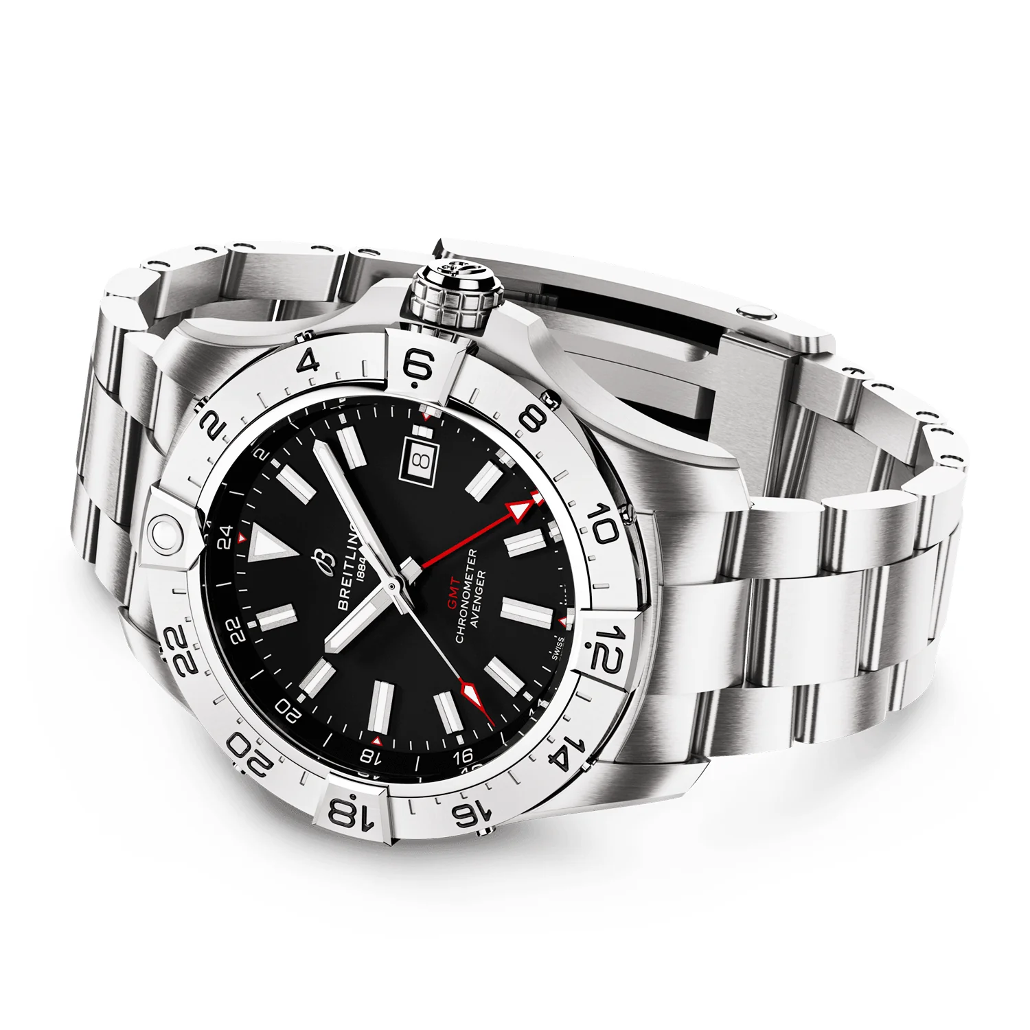 Avenger GMT 44mm Black Dial Automatic Bracelet Watch - Image 3