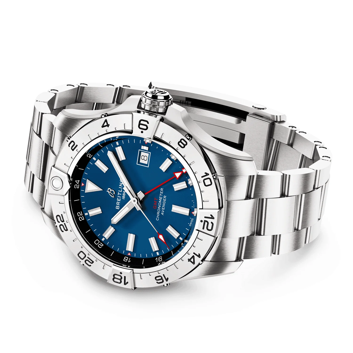 Avenger GMT 44mm Blue Dial Automatic Bracelet Watch - Image 3