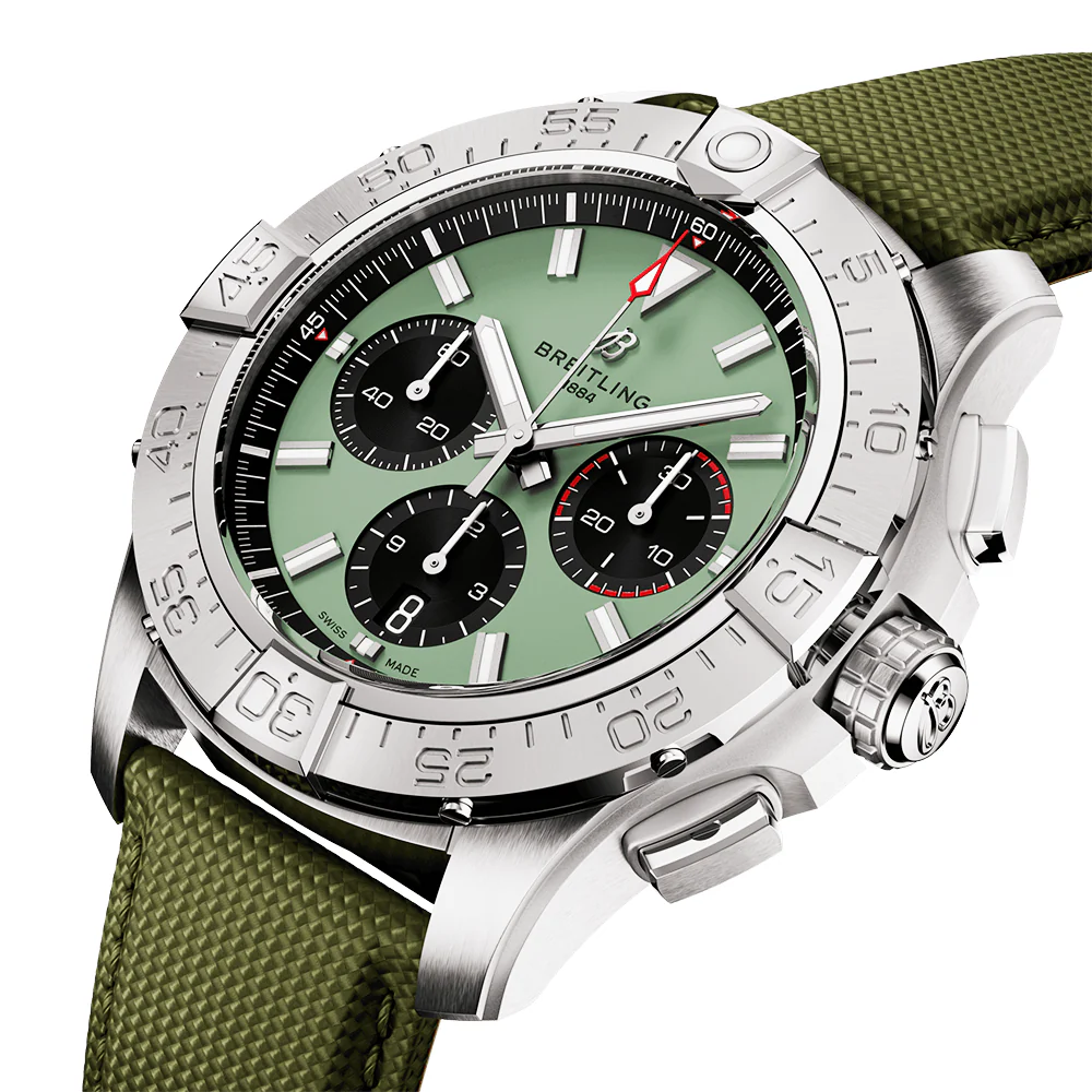 Avenger 44mm Green Dial Automatic Chronograph Strap Watch - Image 2