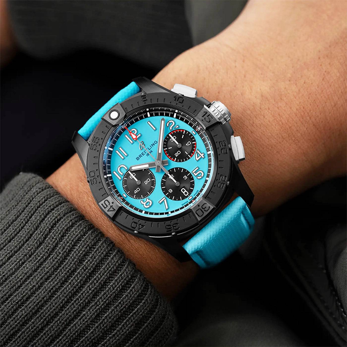 Avenger Night Mission Chronograph 42mm Turquoise Dial Watch - Image 4