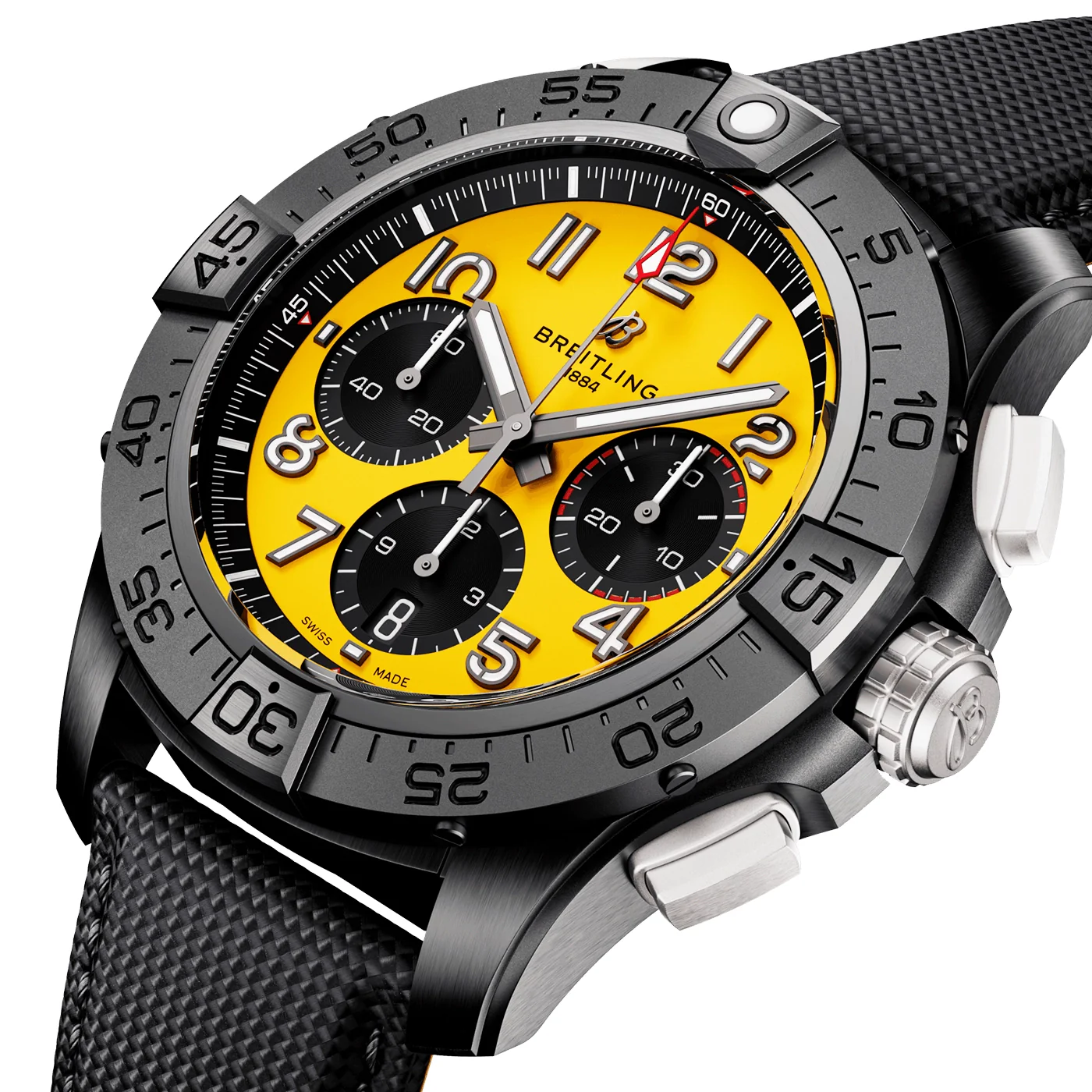 Avenger Night Mission 44mm Black Ceramic & Yellow Dial Mens Watch - Image 2