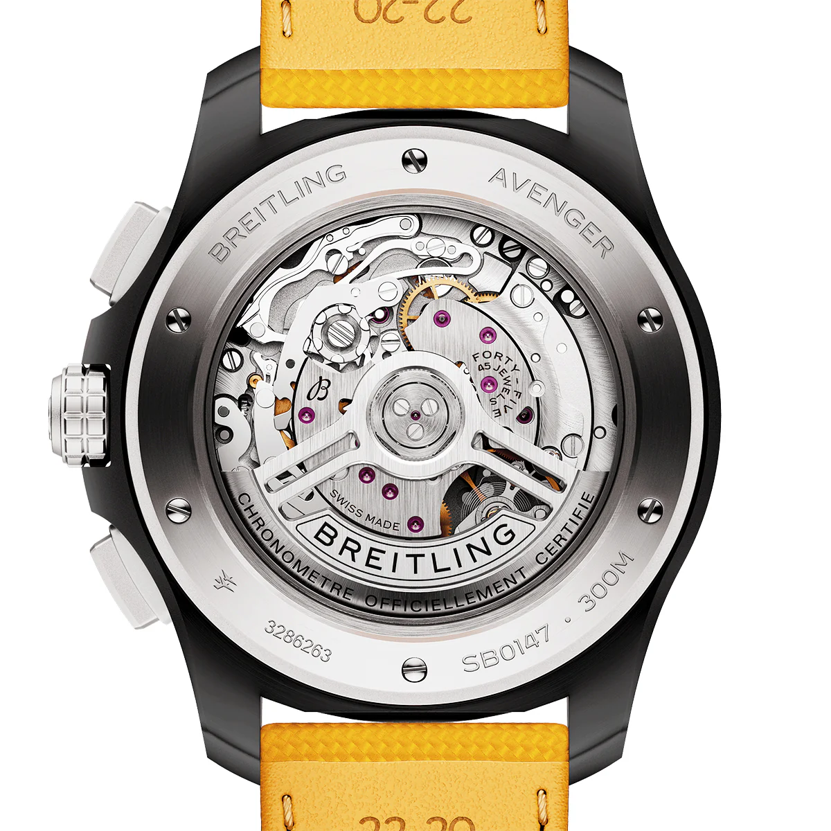 Avenger Night Mission 44mm Black Ceramic & Yellow Dial Watch - Image 4
